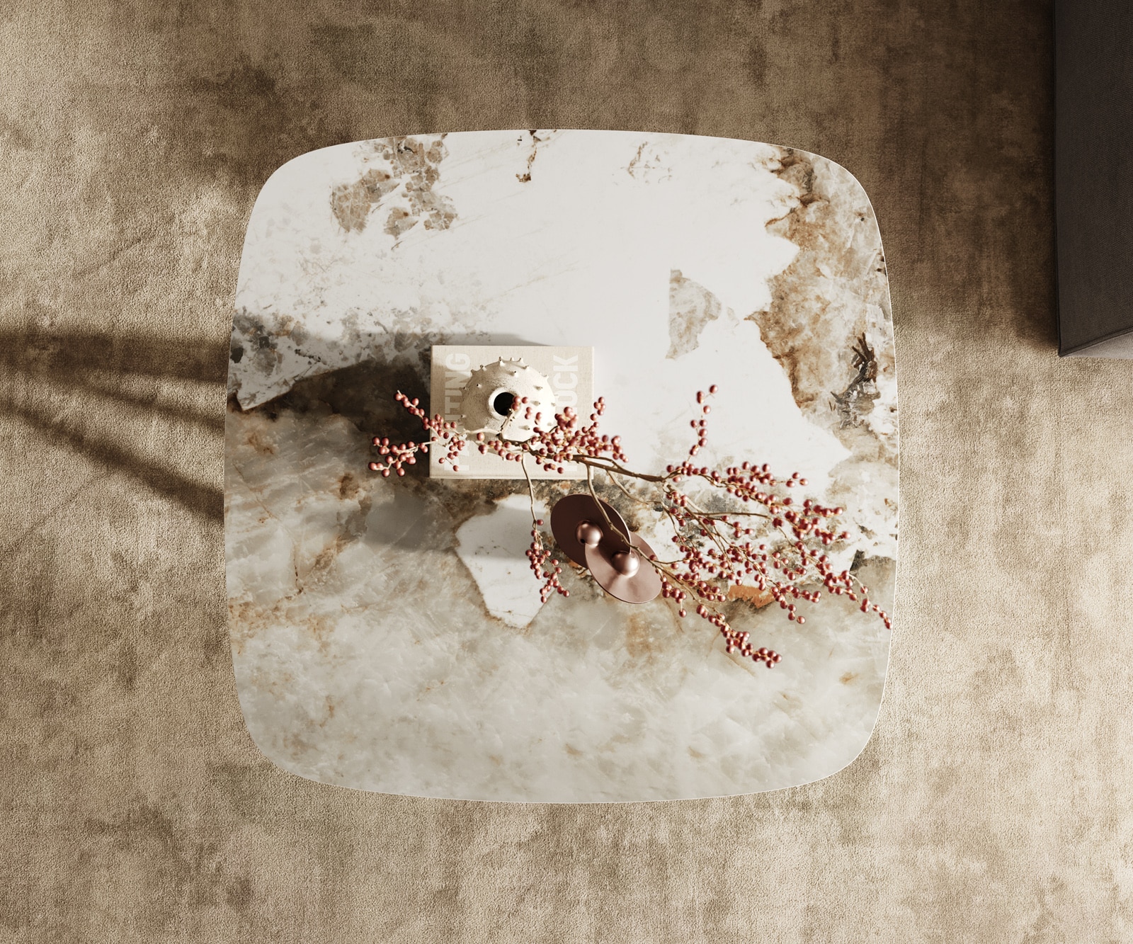 Couchtisch Edge Boot 90x90 cm Keramik Minas Melange Sarity Edelstahl gebürstet 3 Couchtisch Edge Boot 90x90 cm Keramik Minas Melange Sarity Edelstahl gebürstet 3