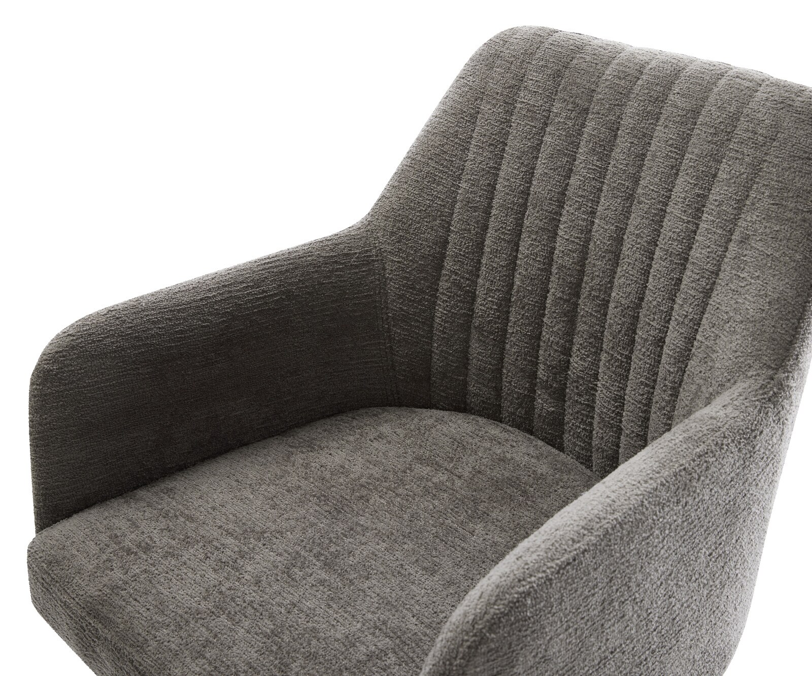 Drehstuhl Greg-Flex Bouclé Soft Schlamm Kreuzgestell breit Weiß 360° drehbar Wippfunktion Taschenfederkern 4