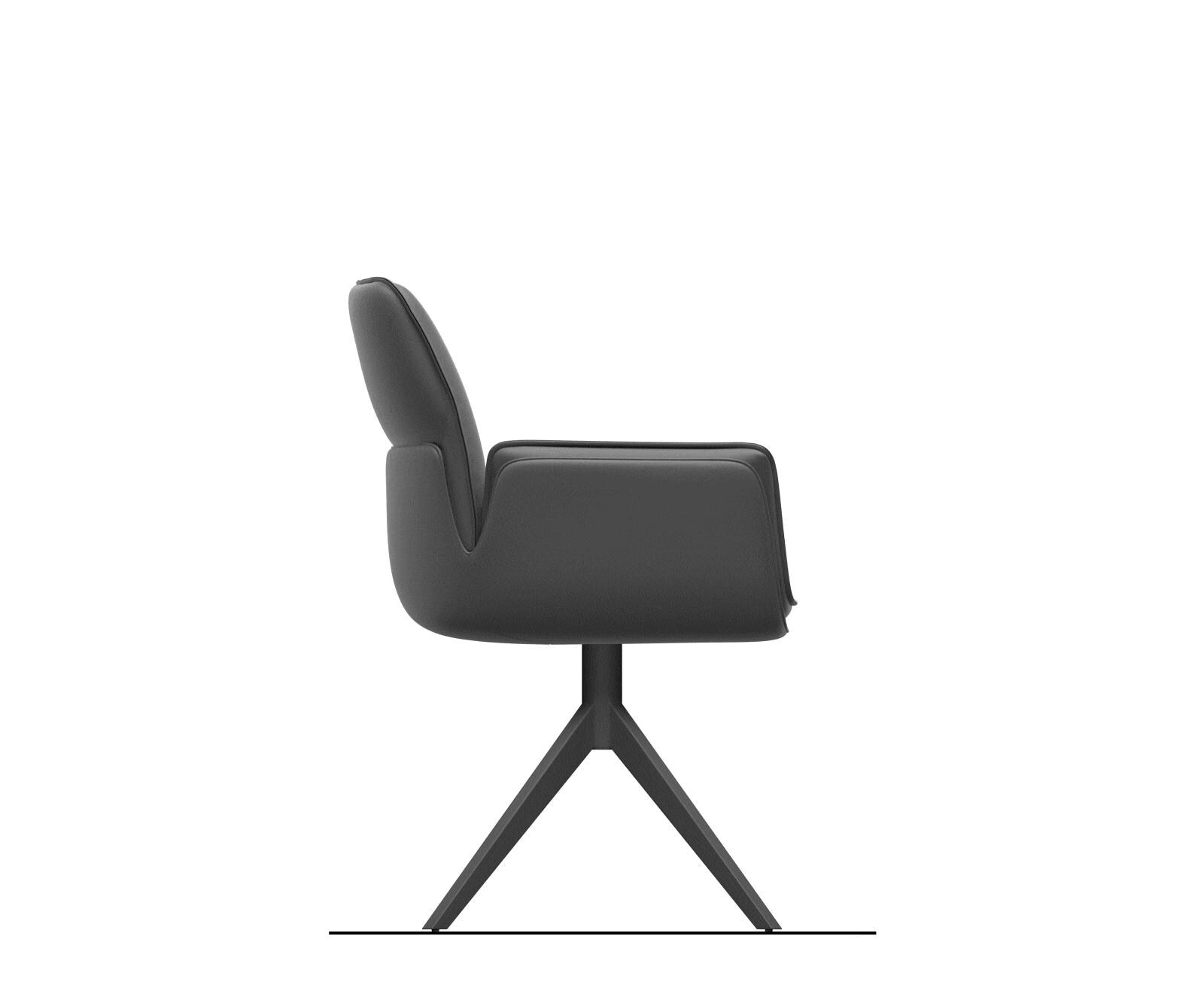 Drehstuhl Nela-Flex Bouclé Soft Beige Kreuzgestell breit Graphit 360° drehbar Wippfunktion 8