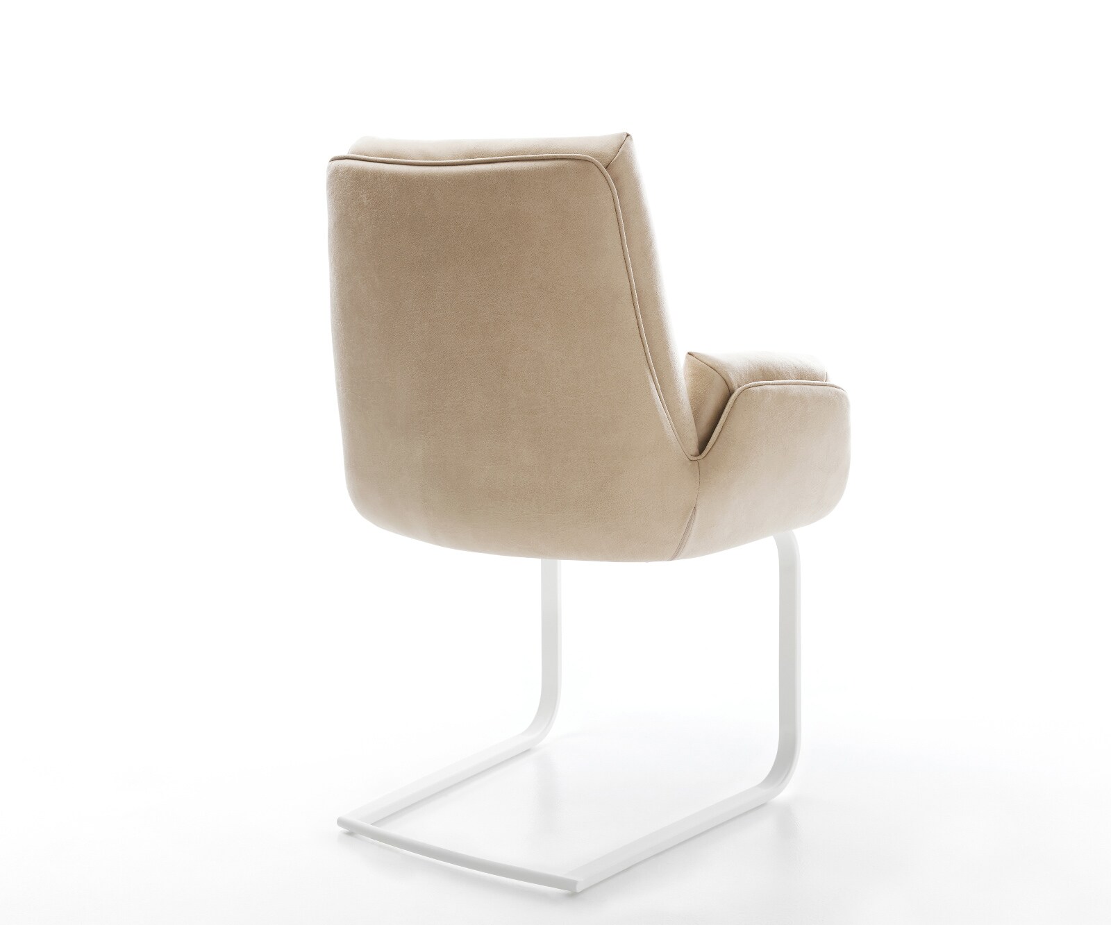 Freischwinger Clea-Flex Mikrofaser Beige Vintage Freischwinger flach Weiß 4