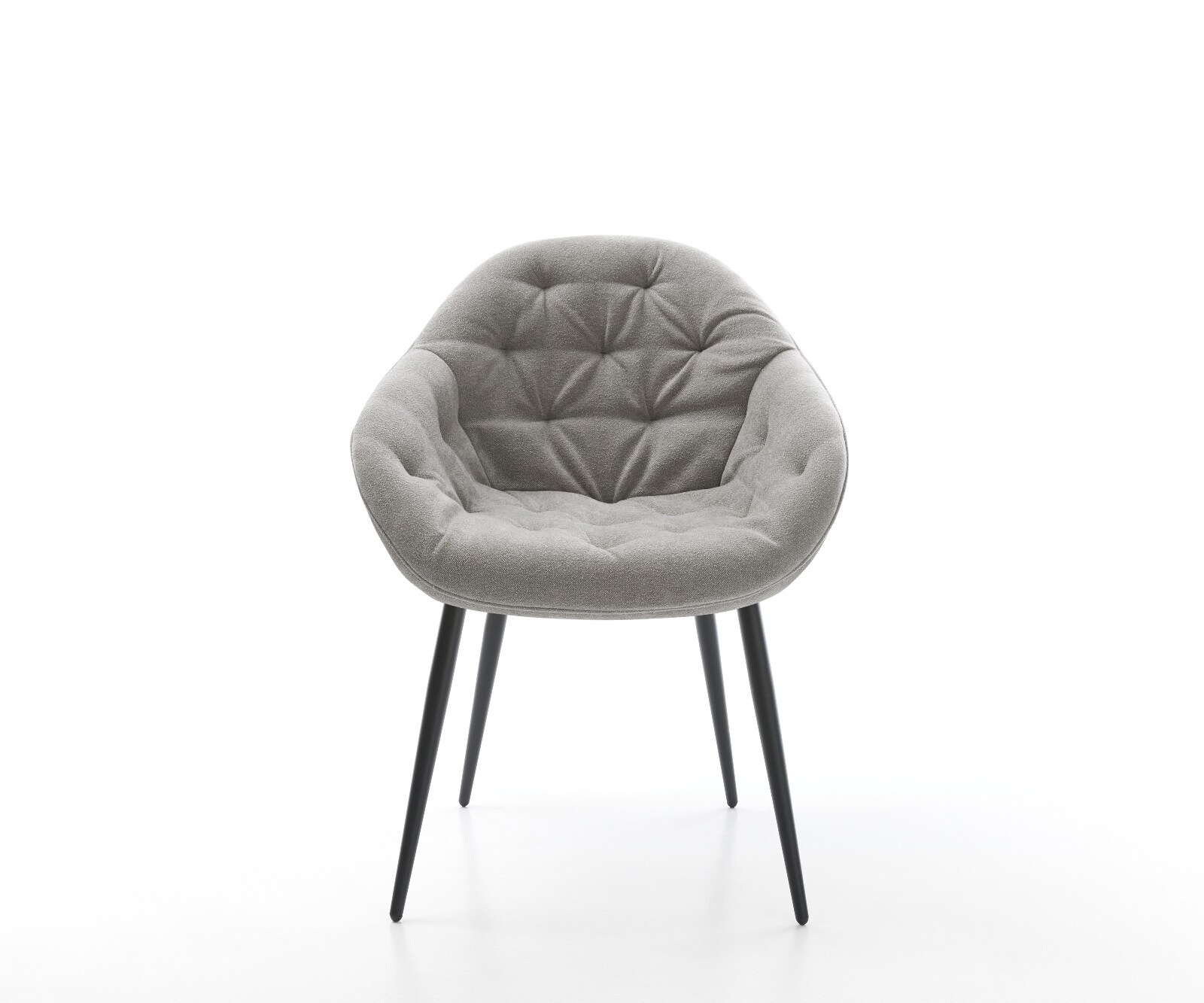 Esszimmerstuhl Gaio-Flex Strukturstoff Soft Grau 4-Fuß konisch Schwarz 1
