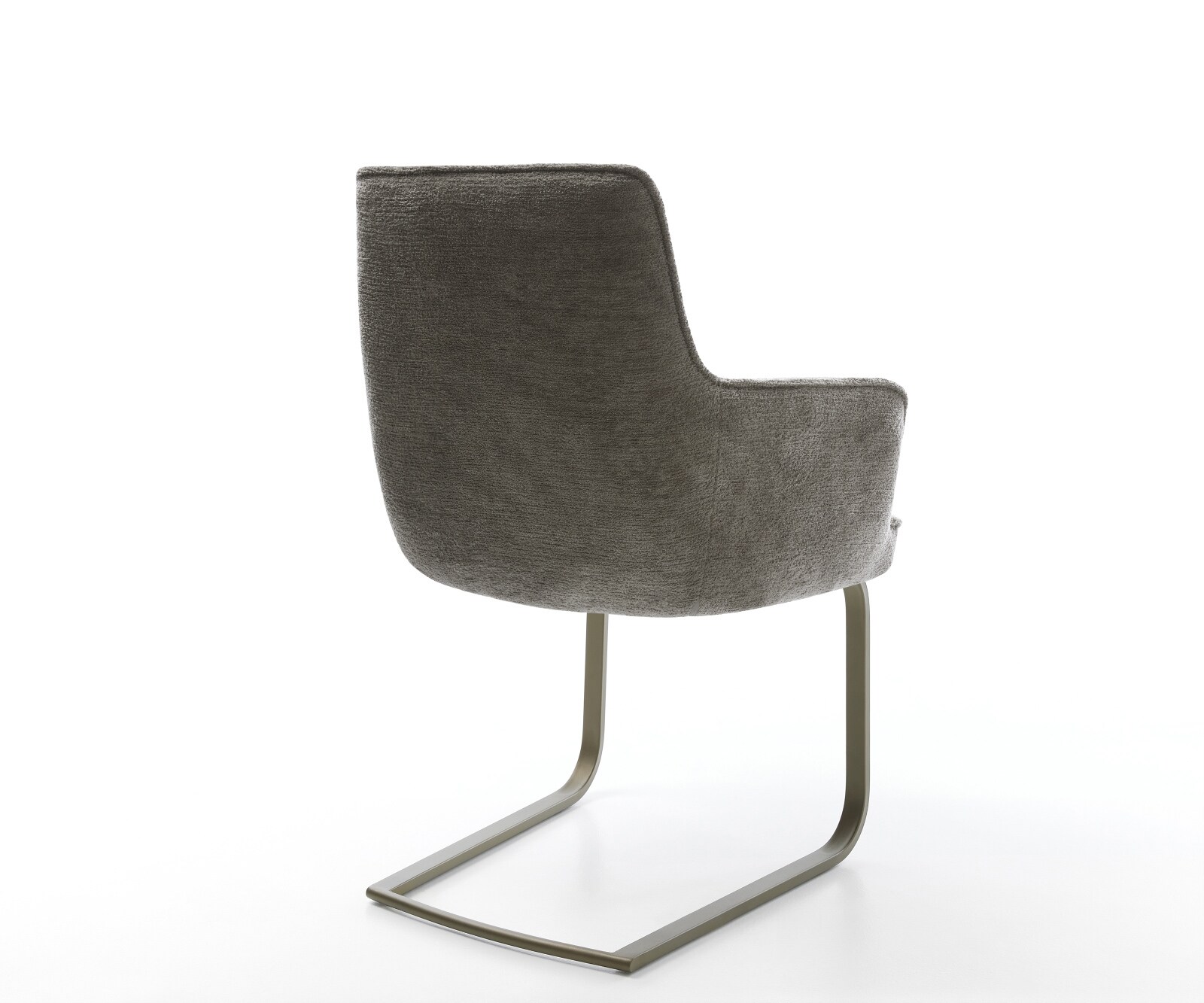 Freischwinger Heira-Flex mit Armlehnen Bouclé Soft Schlamm Freischwinger flach Effektfinish Titan Taschenfederkern 5