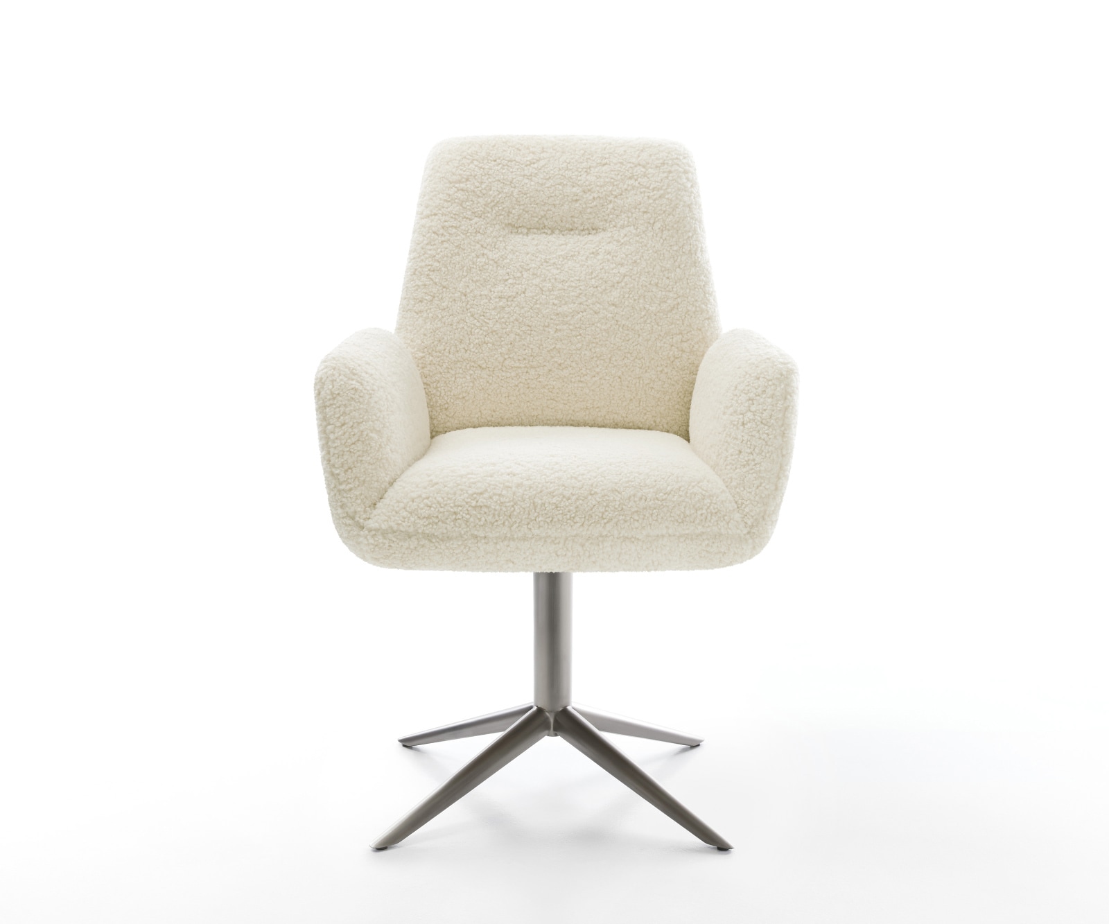 Drehstuhl Zoa-Flex Teddystoff Beige Fußkreuz Graphit 360° drehbar Wippfunktion Taschenfederkern 2