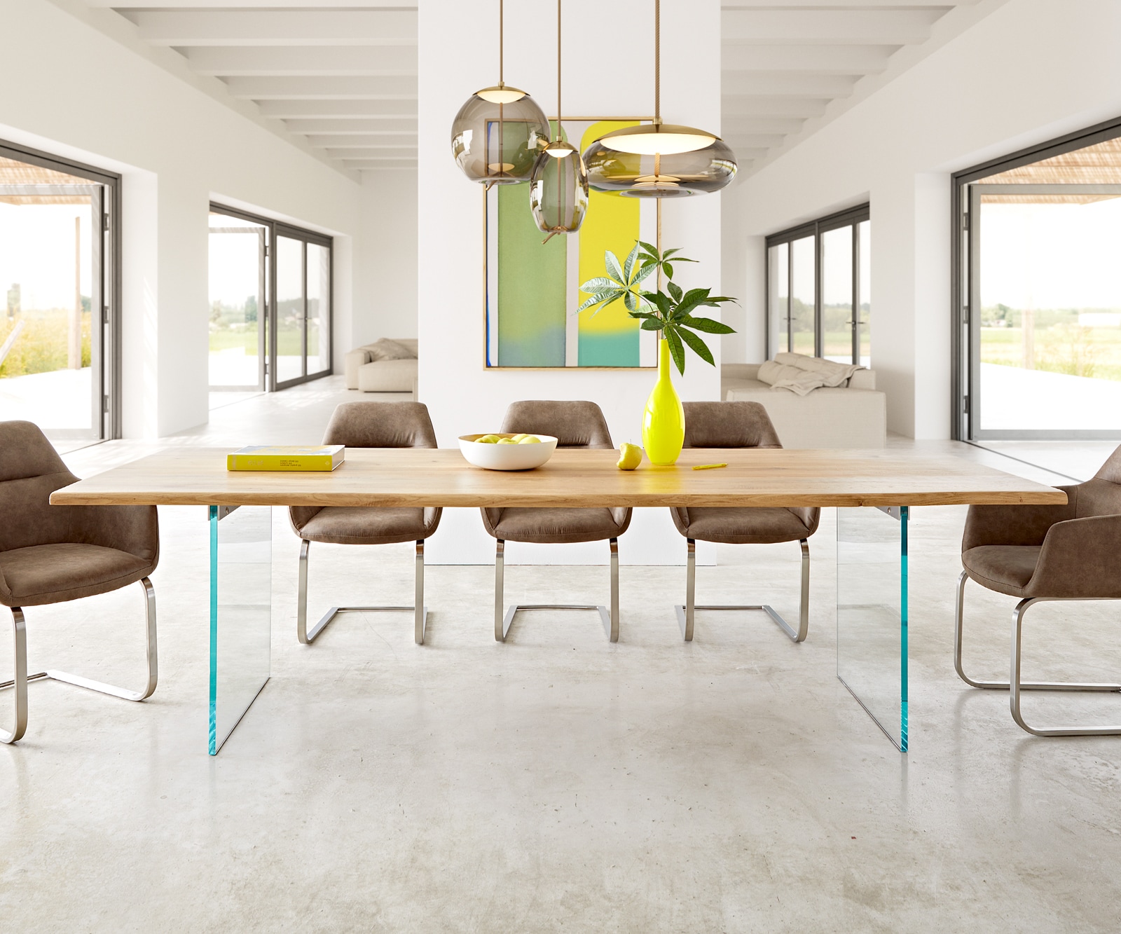 Esstisch Edge 260x100x2,5-3 Eiche Natur Glas Live-Edge 2