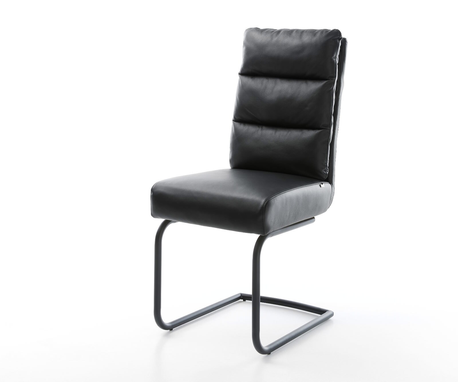 Freischwinger Pela-Flex Echt-Leder Schwarz Freischwinger rund Schwarz Taschenfederkern
