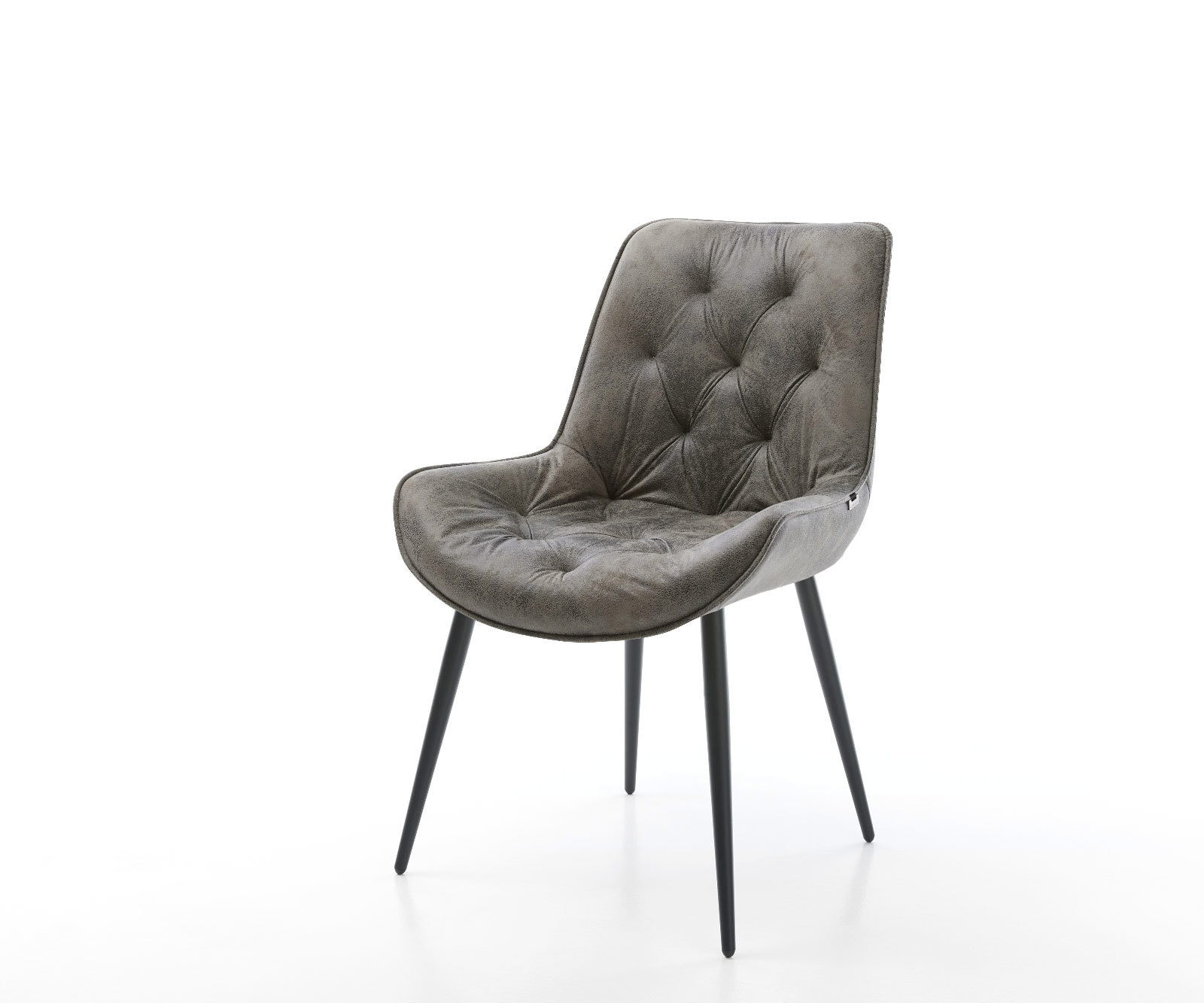 Esszimmerstuhl Taimi-Flex Mikrofaser Grau Antik 4-Fuß konisch Schwarz Esszimmerstuhl Taimi-Flex Mikrofaser Grau Antik 4-Fuß konisch Schwarz