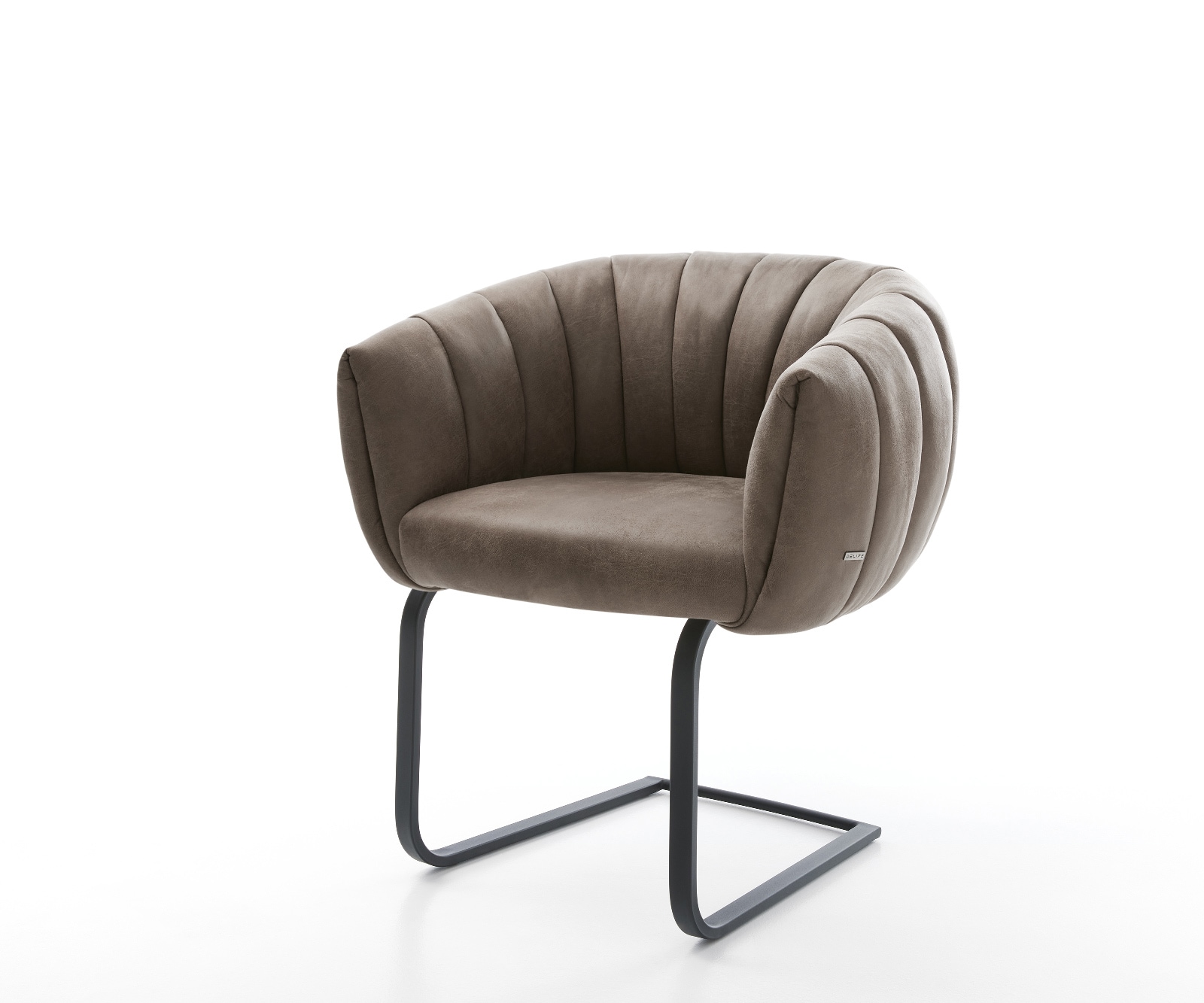 Freischwinger Jada-Flex Mikrofaser Taupe Vintage Freischwinger flach Schwarz Taschenfederkern