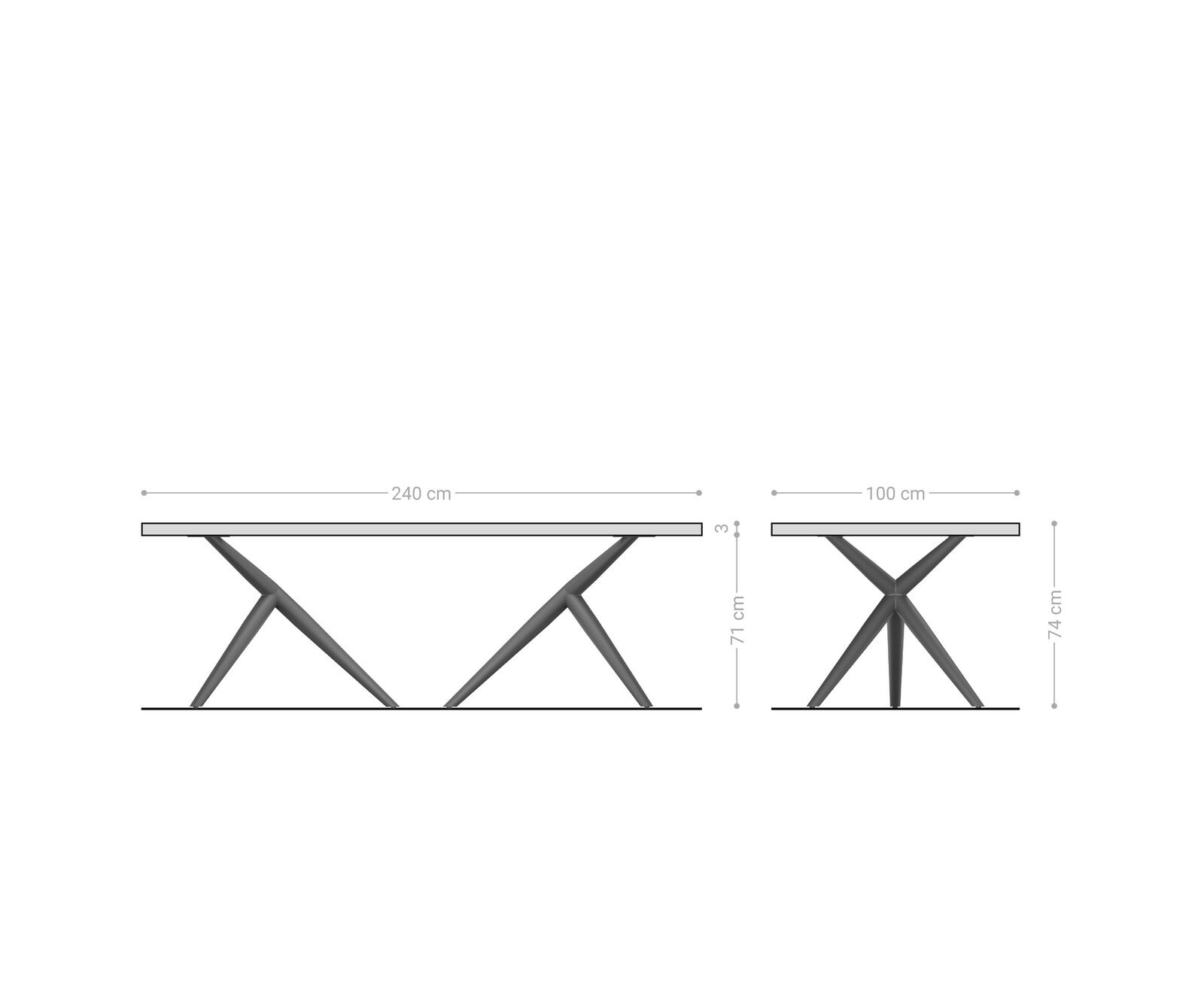 Esstisch Edge 240x100 Akazie Natur Estelar rund Metall Schwarz Live-Edge 6