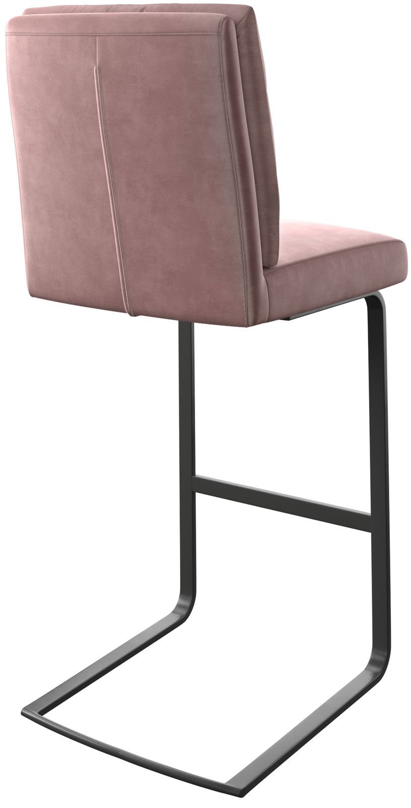 Barstuhl Pela-Flex Samt Rosé Freischwinger flach Metall 5