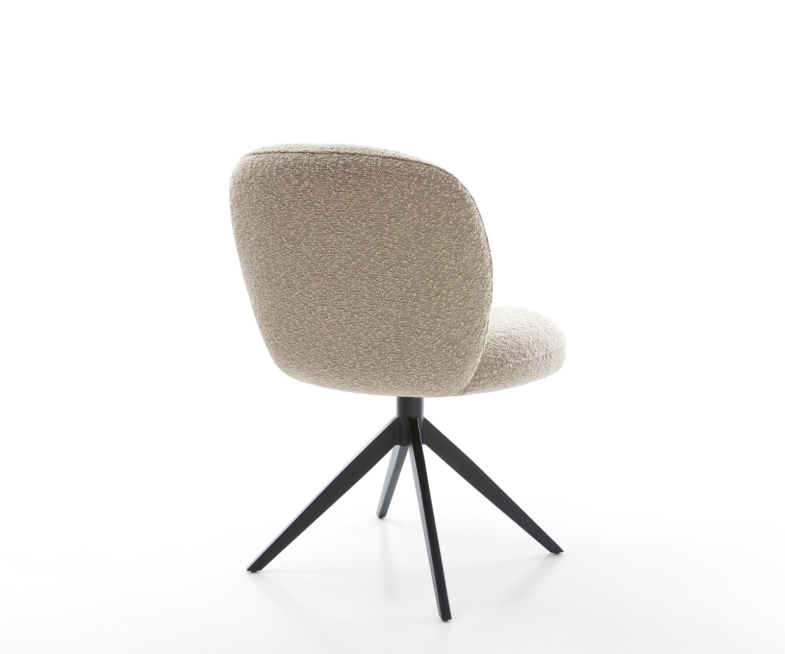 Drehstuhl Nube-Flex Bouclé Schlamm Kreuzgestell breit Schwarz 360° drehbar Wippfunktion Taschenfederkern 5