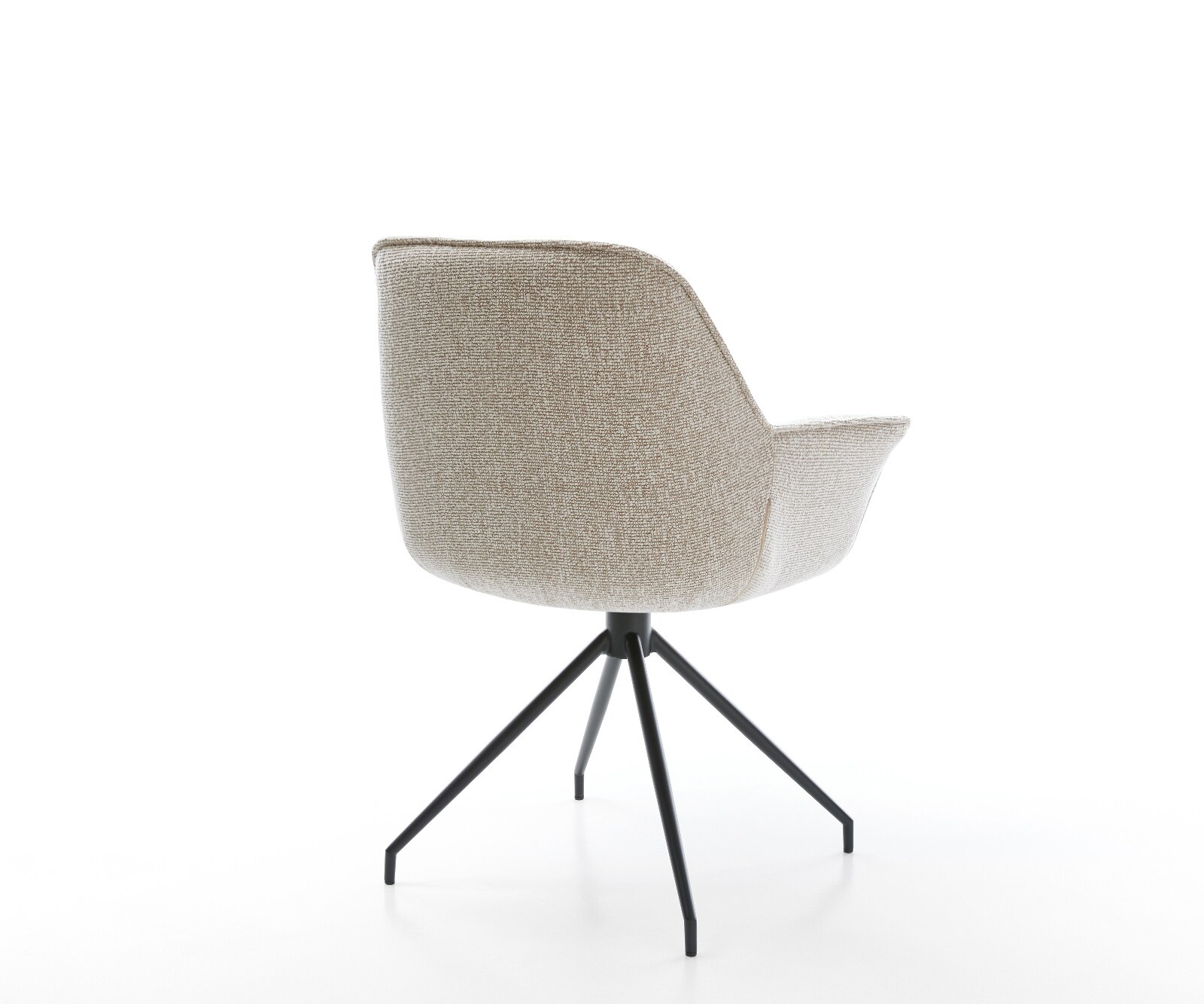 Esszimmerstuhl Keila-Flex mit Armlehnen Webstoff Soft Beige Kreuzgestell konisch Schwarz 5