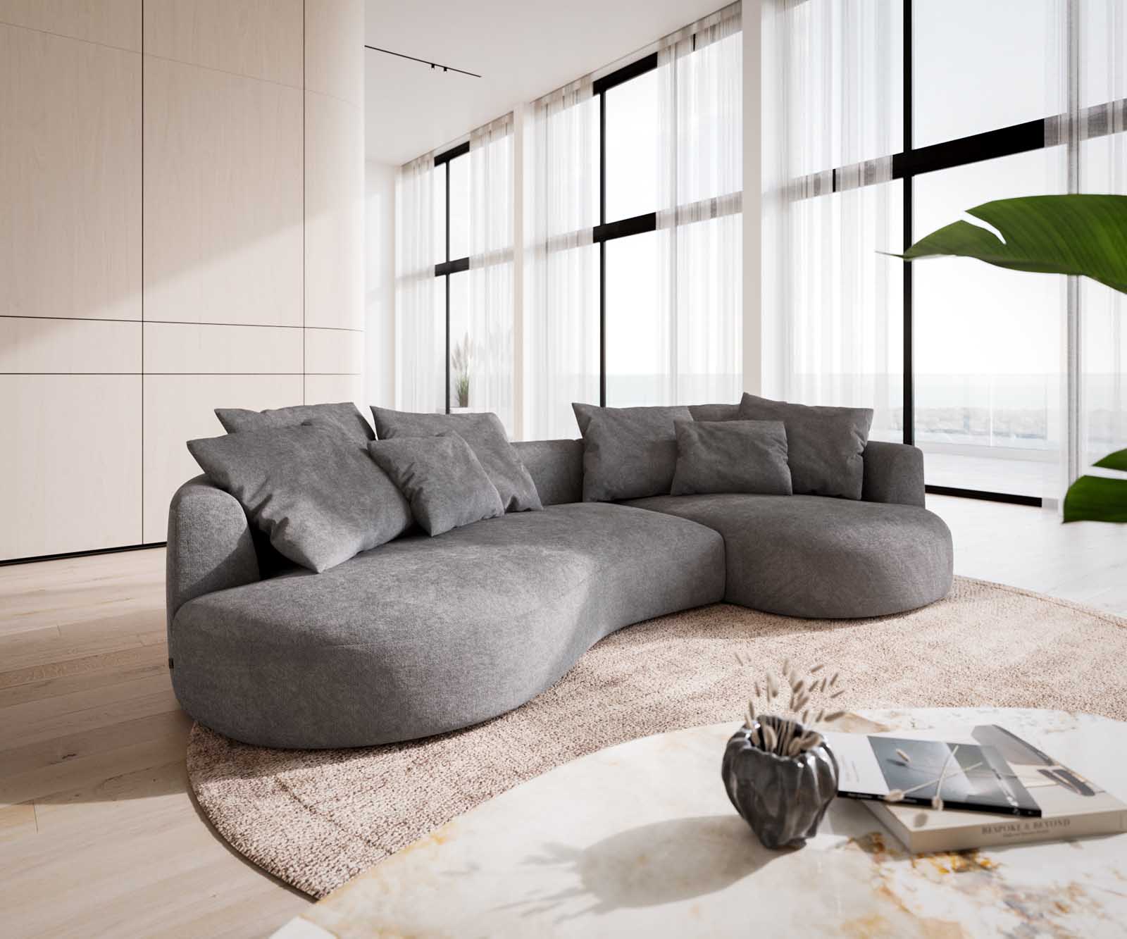 Sofa Edina 330x170 cm Mikrofaser Grau Sofa Edina 330x170 cm Mikrofaser Grau