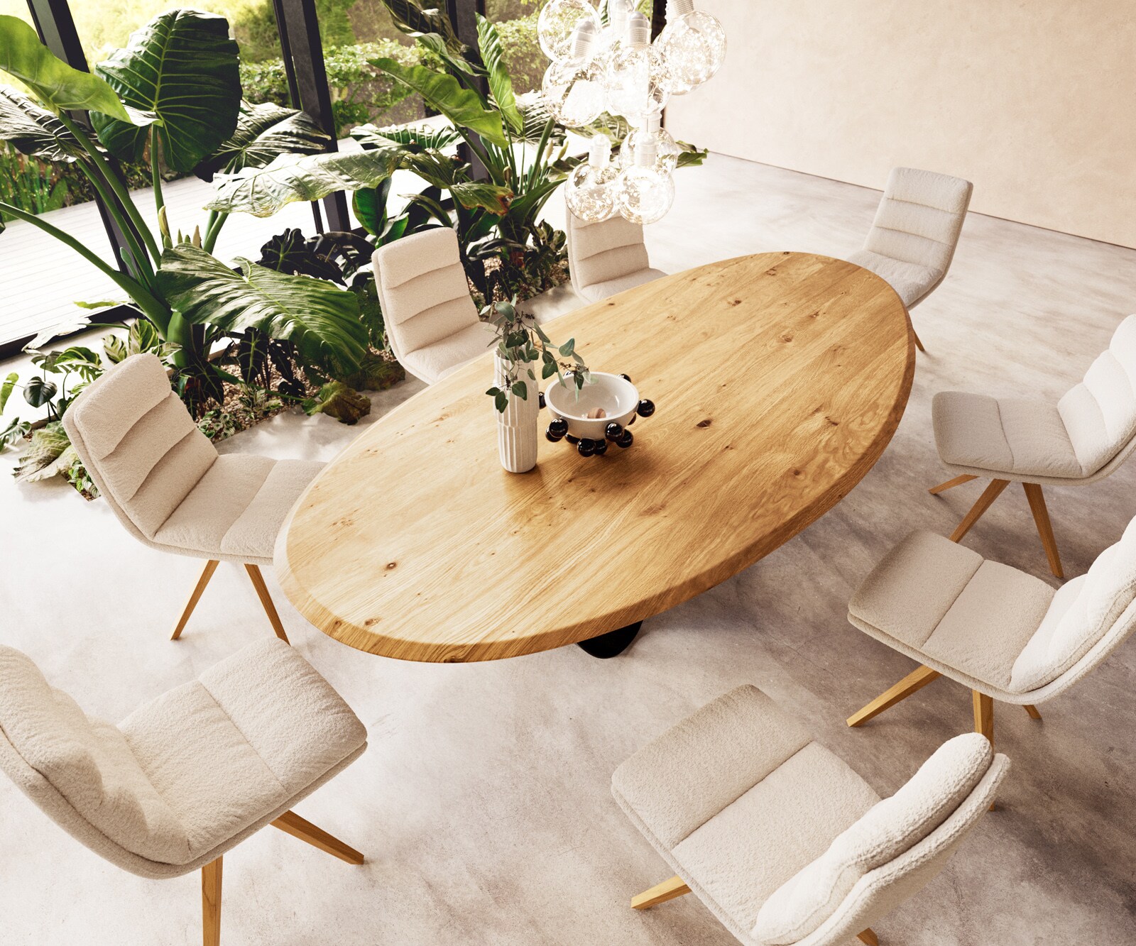 Esstischplatte Edge Oval 280x130x2,5 cm Eiche Natur Flow Edge 4