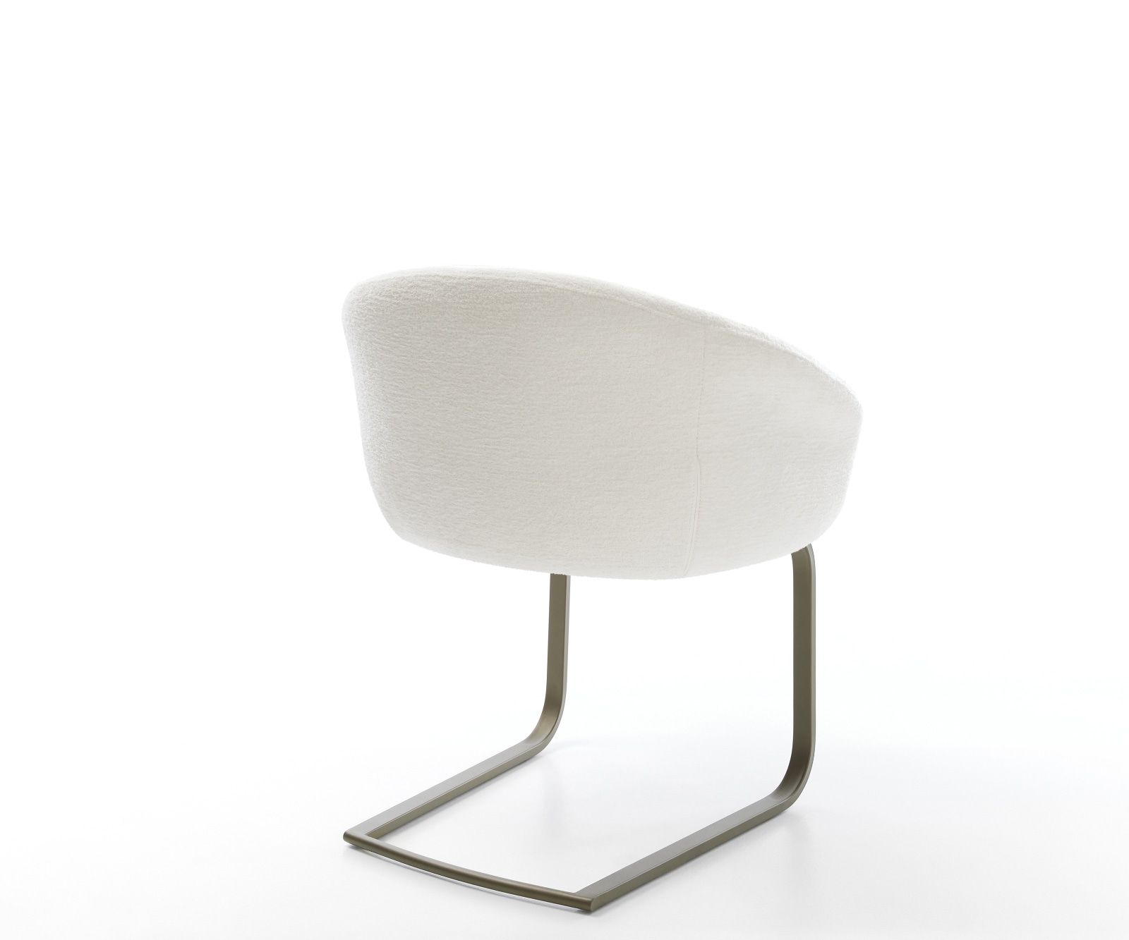 Freischwinger Vinka-Flex mit Armlehnen Bouclé Soft Beige Freischwinger flach Effektfinish Titan Taschenfederkern 4