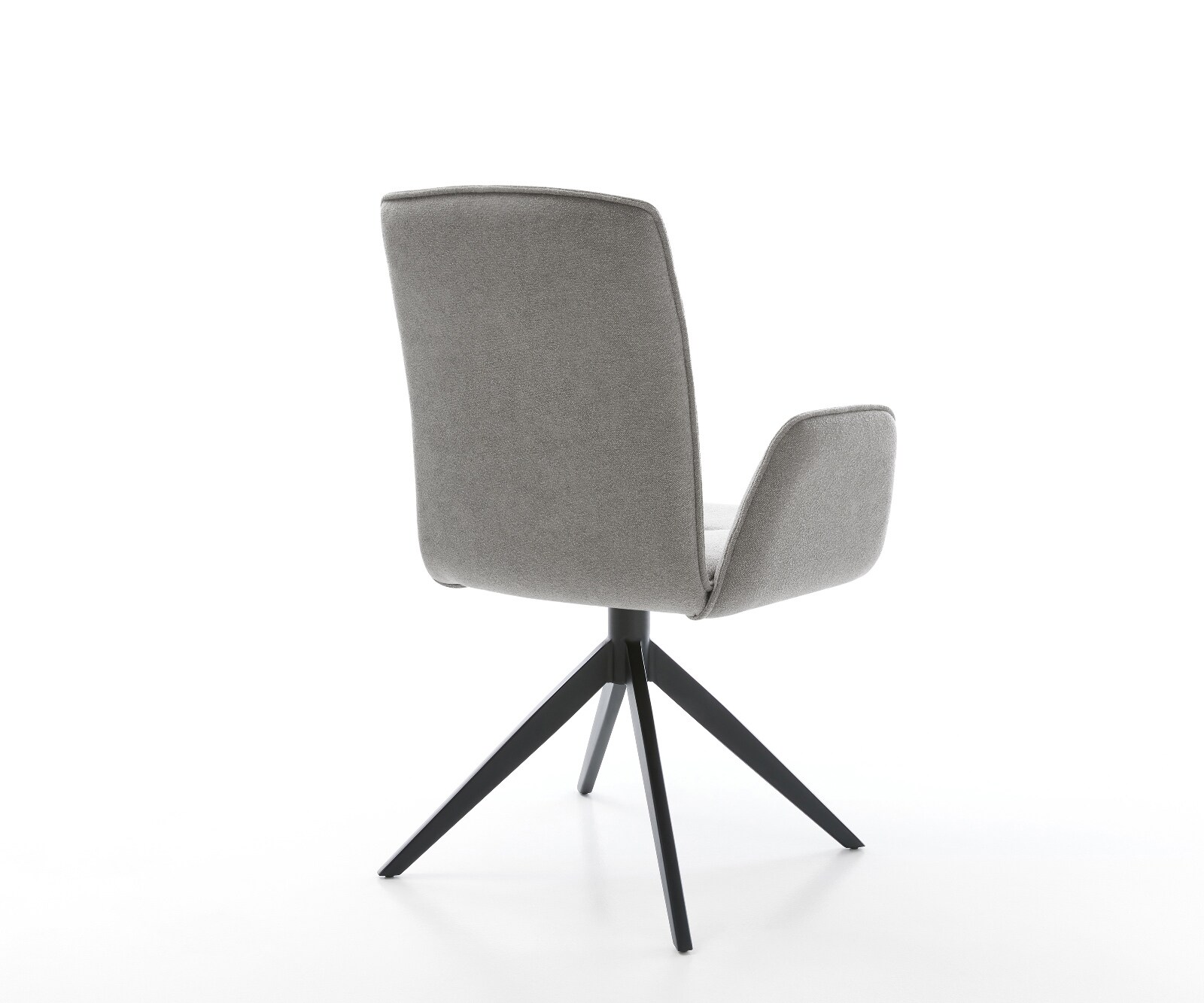 Drehstuhl Vinja-Flex Strukturstoff Soft Grau Kreuzgestell breit Schwarz 360° drehbar Wippfunktion 4