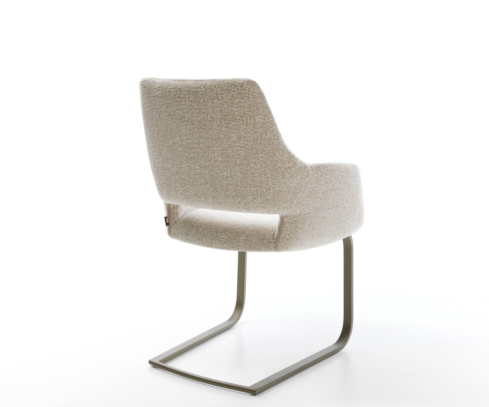 Freischwinger Yago-Flex mit Armlehnen Webstoff Soft Beige Freischwinger flach Effektfinish Titan Taschenfederkern 5