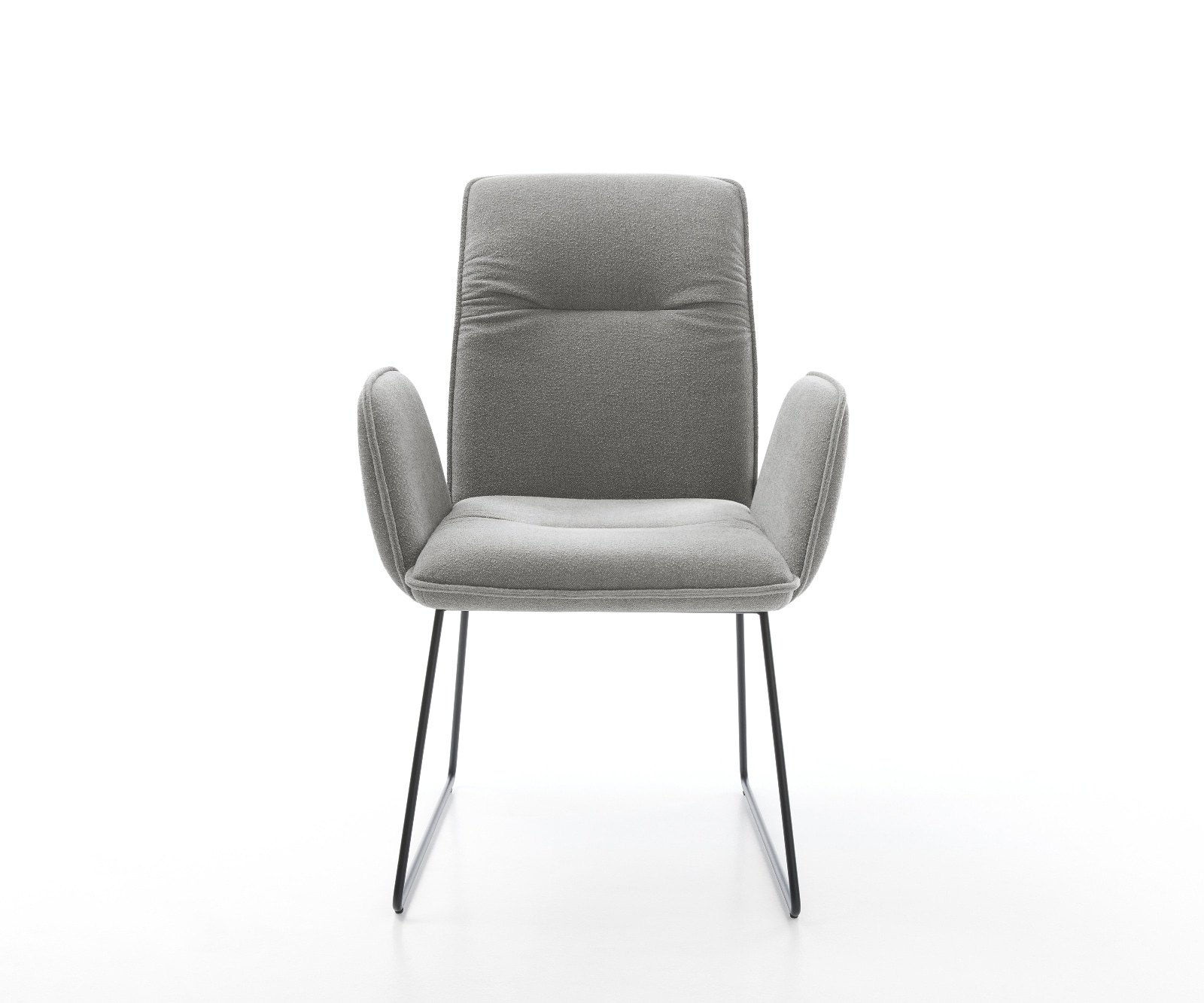 Esszimmerstuhl Vinja-Flex Strukturstoff Soft Grau Kufengestell Schwarz 2