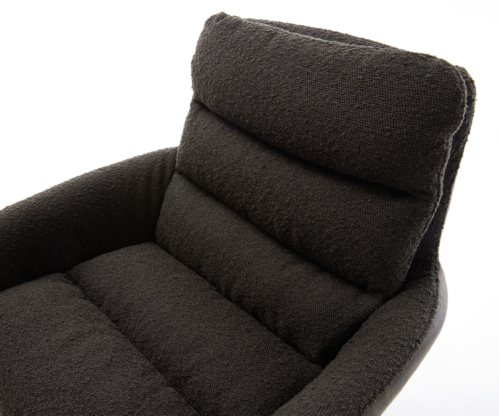 Drehstuhl Abelia-Flex mit Armlehnen Materialmix Schwarz Fußkreuz Edelstahl 360° drehbar Wippfunktion 4