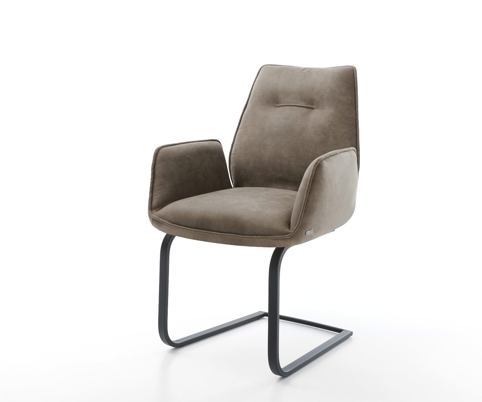 Freischwinger Zoa-Flex Mikrofaser Taupe Vintage Freischwinger flach Schwarz Taschenfederkern