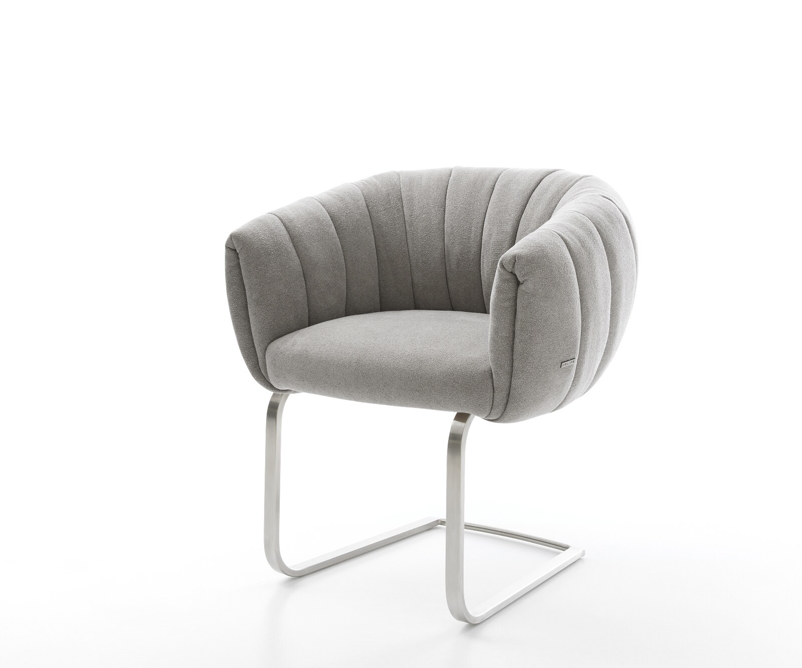 Freischwinger Jada-Flex Strukturstoff Soft Grau Freischwinger flach Edelstahl Taschenfederkern 1