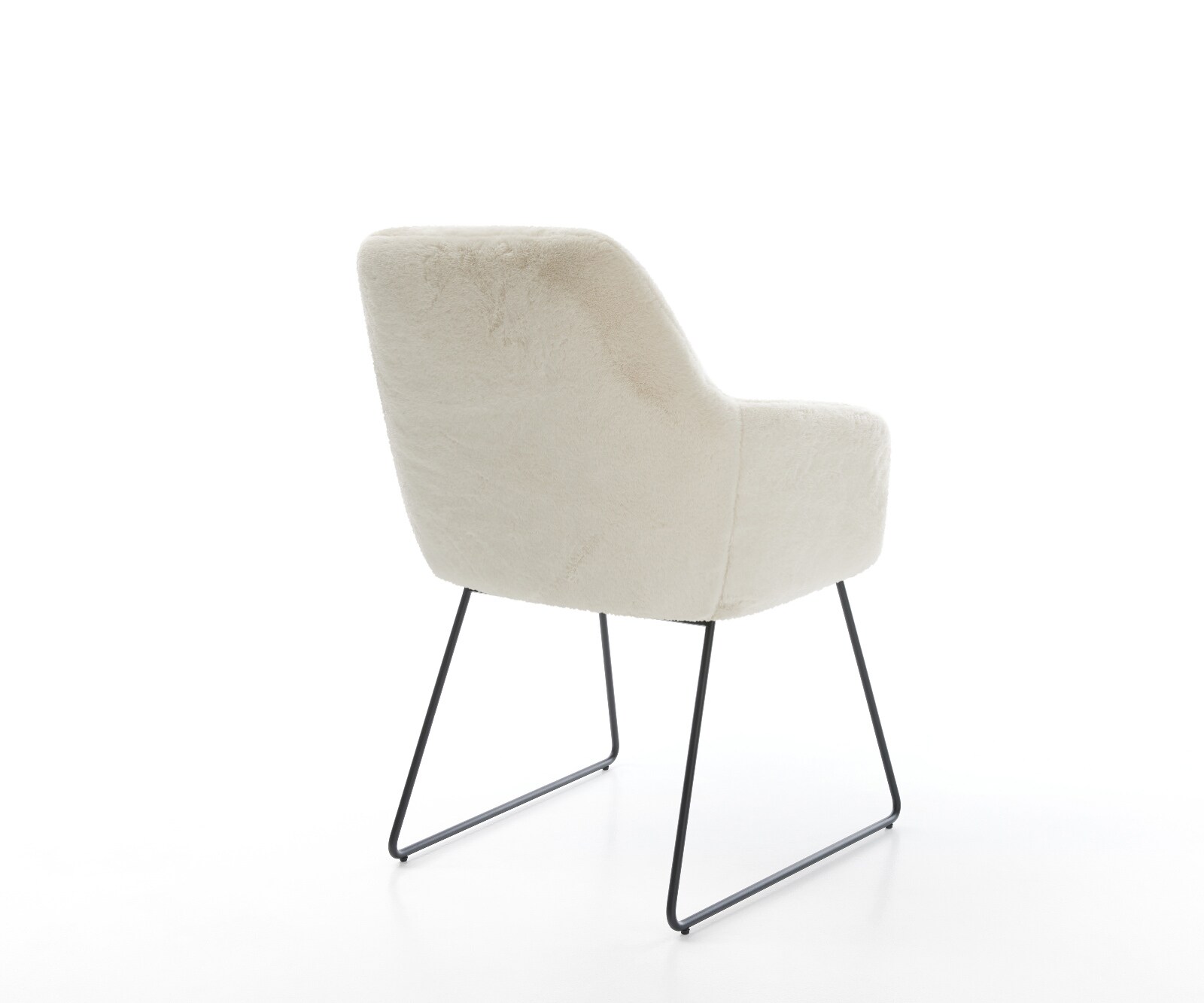 Esszimmerstuhl Pejo-Flex Plüsch Creme-Weiß Kufengestell Schwarz Taschenfederkern 5