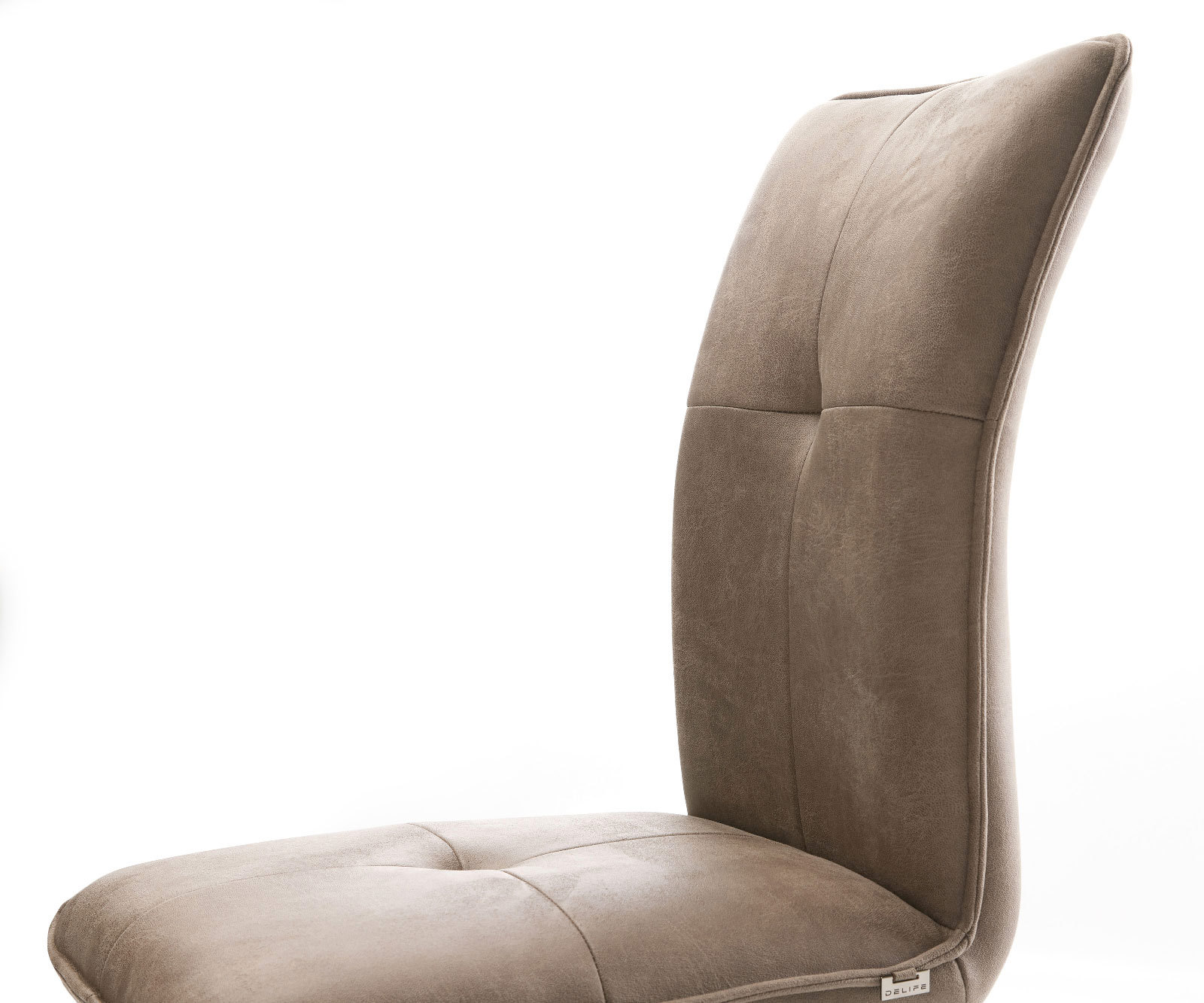 Drehstuhl Maddy-Flex Mikrofaser Taupe Vintage Kreuzgestell breit Schwarz 360° drehbar Wippfunktion 3