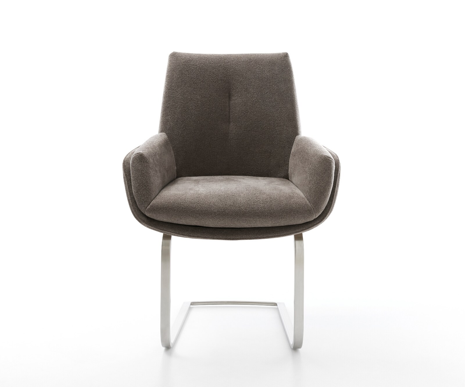 Freischwinger Clea-Flex Strukturstoff Soft Taupe Freischwinger flach Edelstahl 2