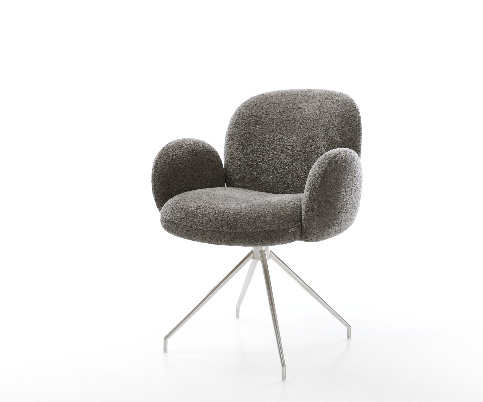 Esszimmerstuhl Nube-Flex mit Armlehnen Bouclé Soft Schlamm Kreuzgestell kon günstig online kaufen