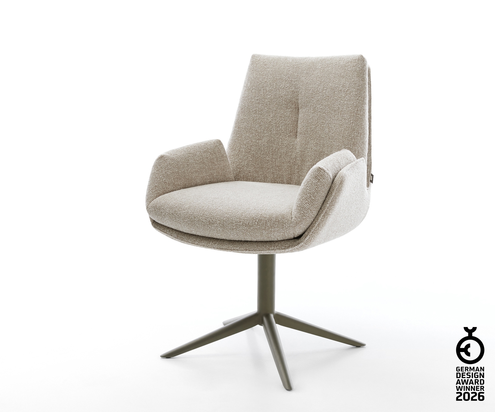 Drehstuhl Clea-Flex Webstoff Soft Beige Fußkreuz Effektfinish Titan 360° dr günstig online kaufen