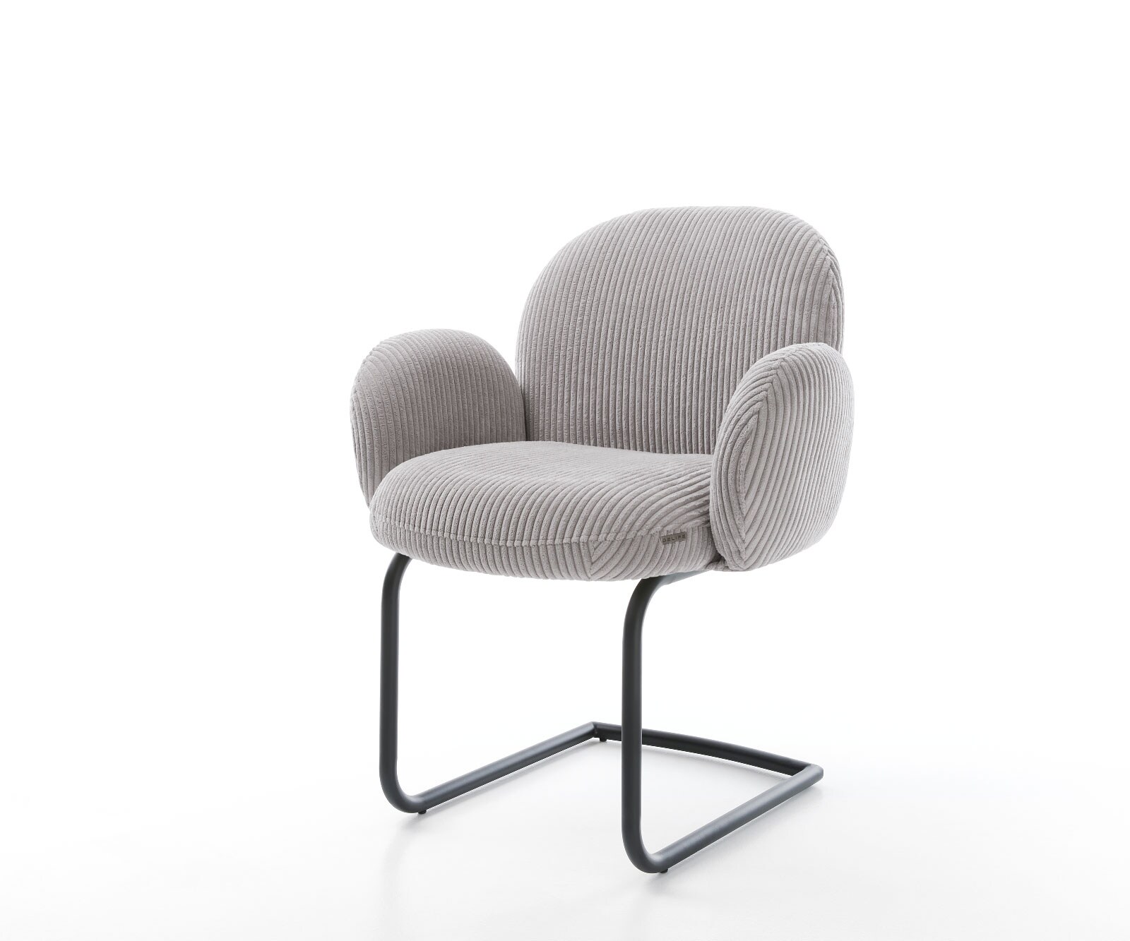 Freischwinger Nube-Flex mit Armlehnen Cord Silbergrau Freischwinger rund Sc günstig online kaufen