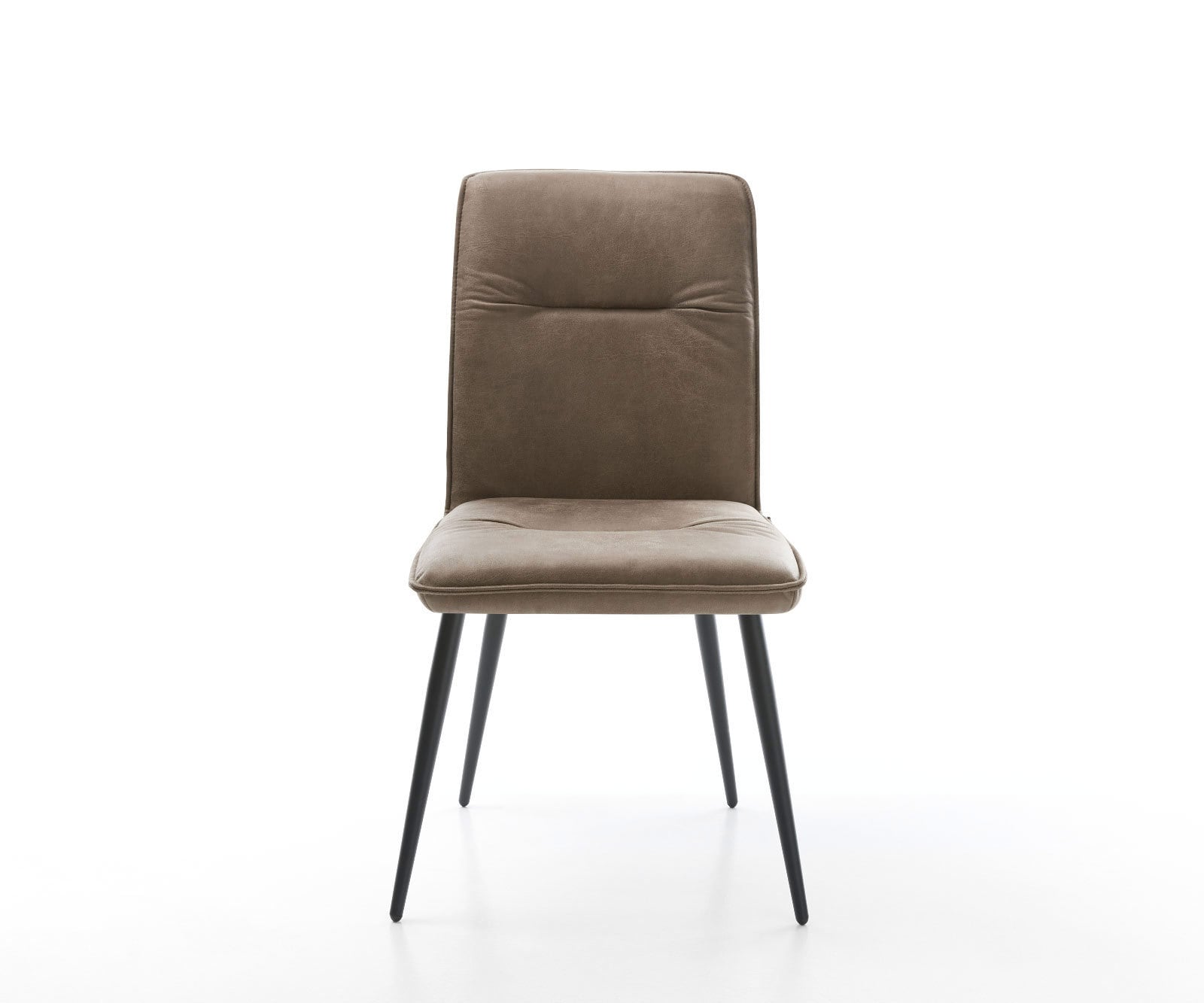 Esszimmerstuhl Vinjo-Flex Mikrofaser Taupe Vintage 4-Fuß konisch Schwarz 1 Esszimmerstuhl Vinjo-Flex Mikrofaser Taupe Vintage 4-Fuß konisch Schwarz 1