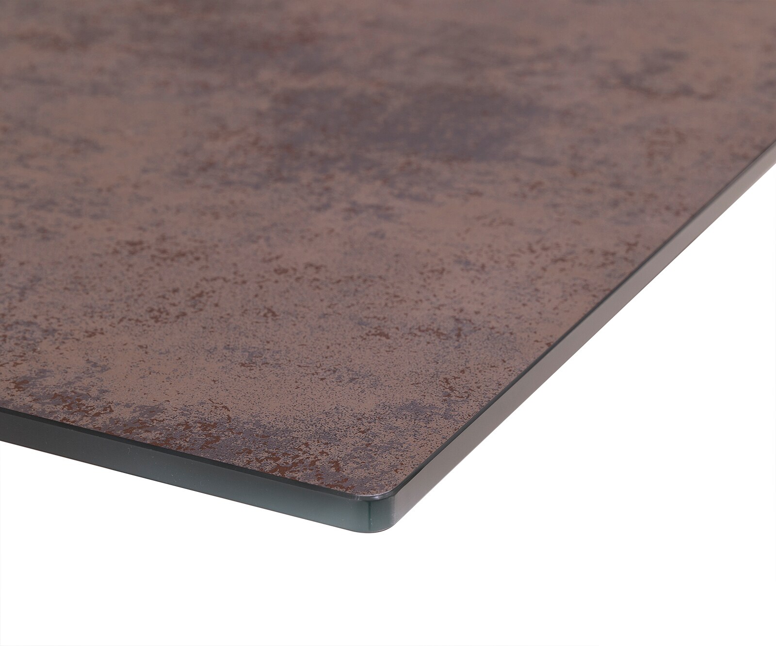 Esstisch Edge 180/220x90cm Glas Antique-braun Kreuzgestell Rechteck Edelstahl Ausziehbar 5