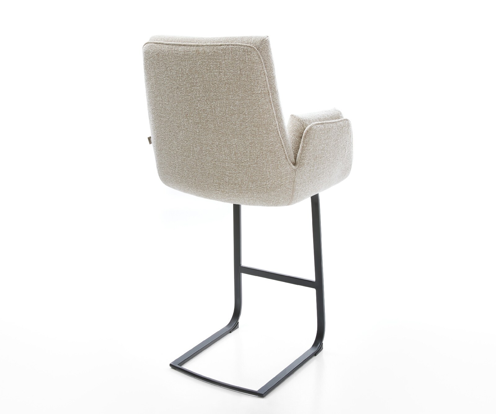 Barstuhl Clea-Flex Webstoff Soft Beige Freischwinger Flach Metall Schwarz 4