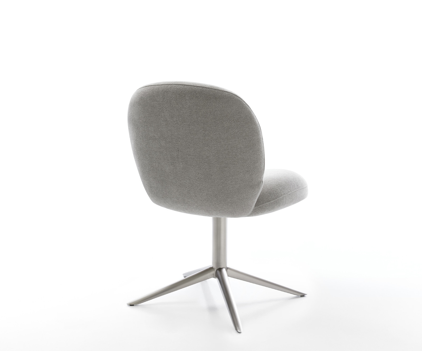 Drehstuhl Nube-Flex Strukturstoff Soft Grau Fußkreuz Edelstahl 360° drehbar Wippfunktion Taschenfederkern 5