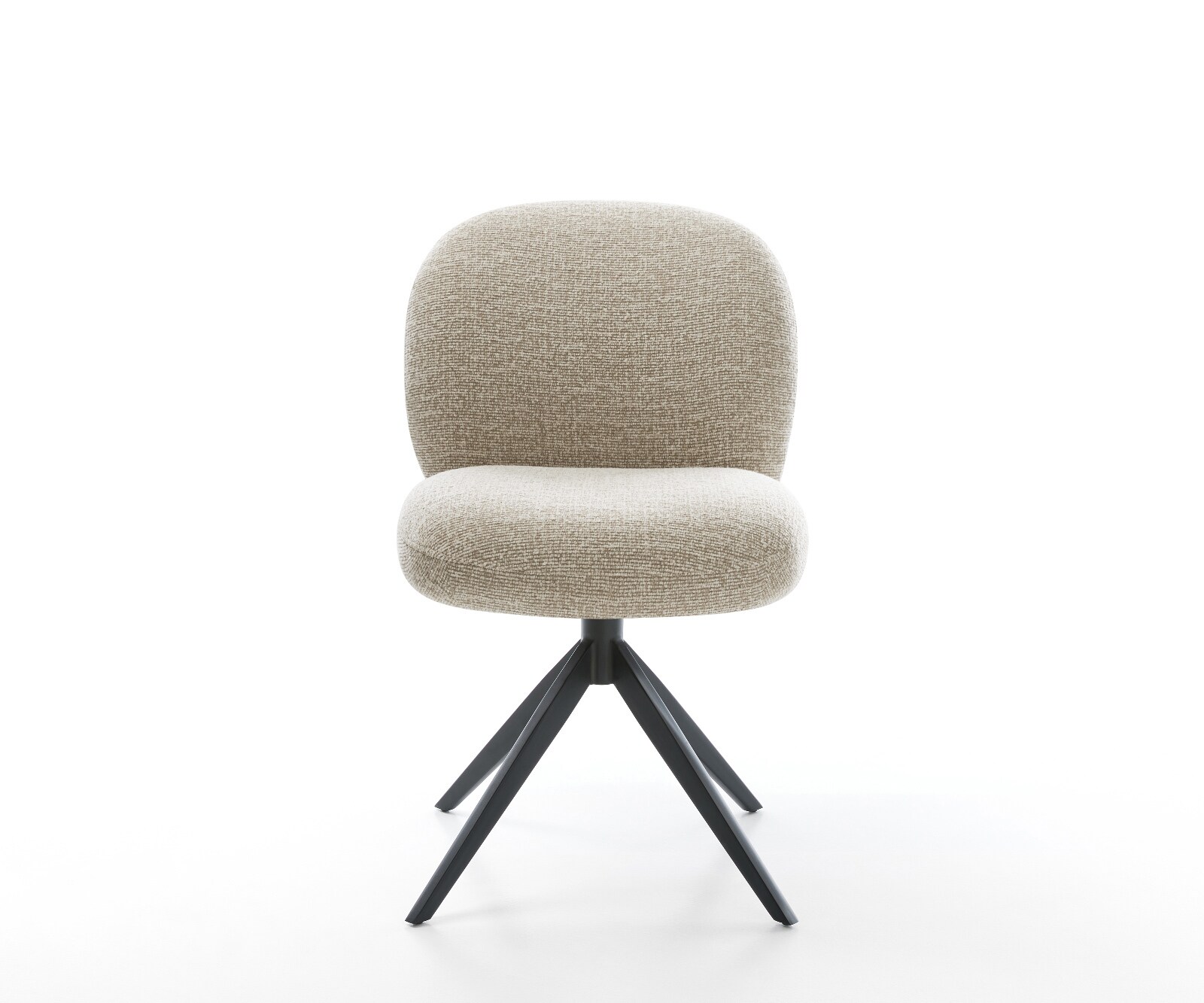 Drehstuhl Nube-Flex Webstoff Soft Beige Kreuzgestell breit Schwarz 360° drehbar Wippfunktion Taschenfederkern 2