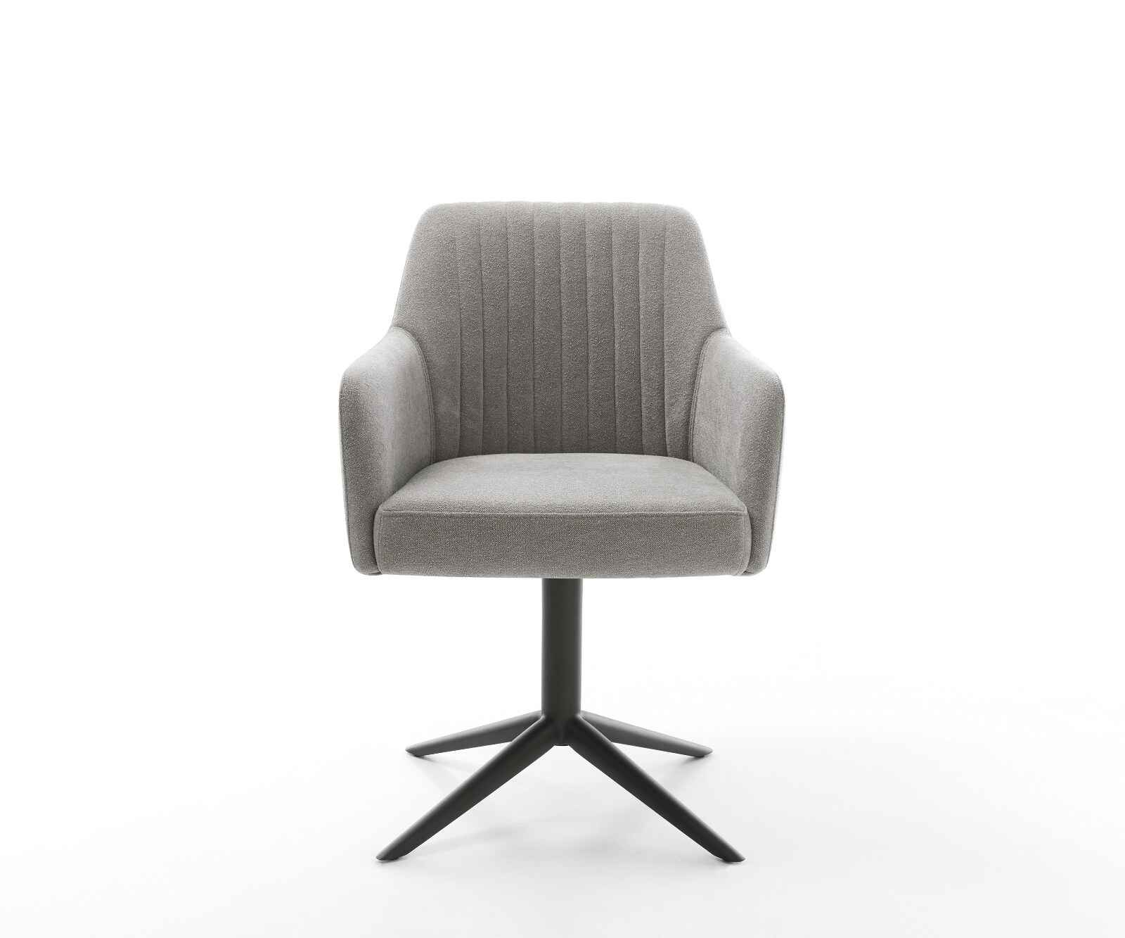 Drehstuhl Greg-Flex Strukturstoff Soft Grau Fußkreuz Schwarz 360° drehbar Wippfunktion Taschenfederkern 2