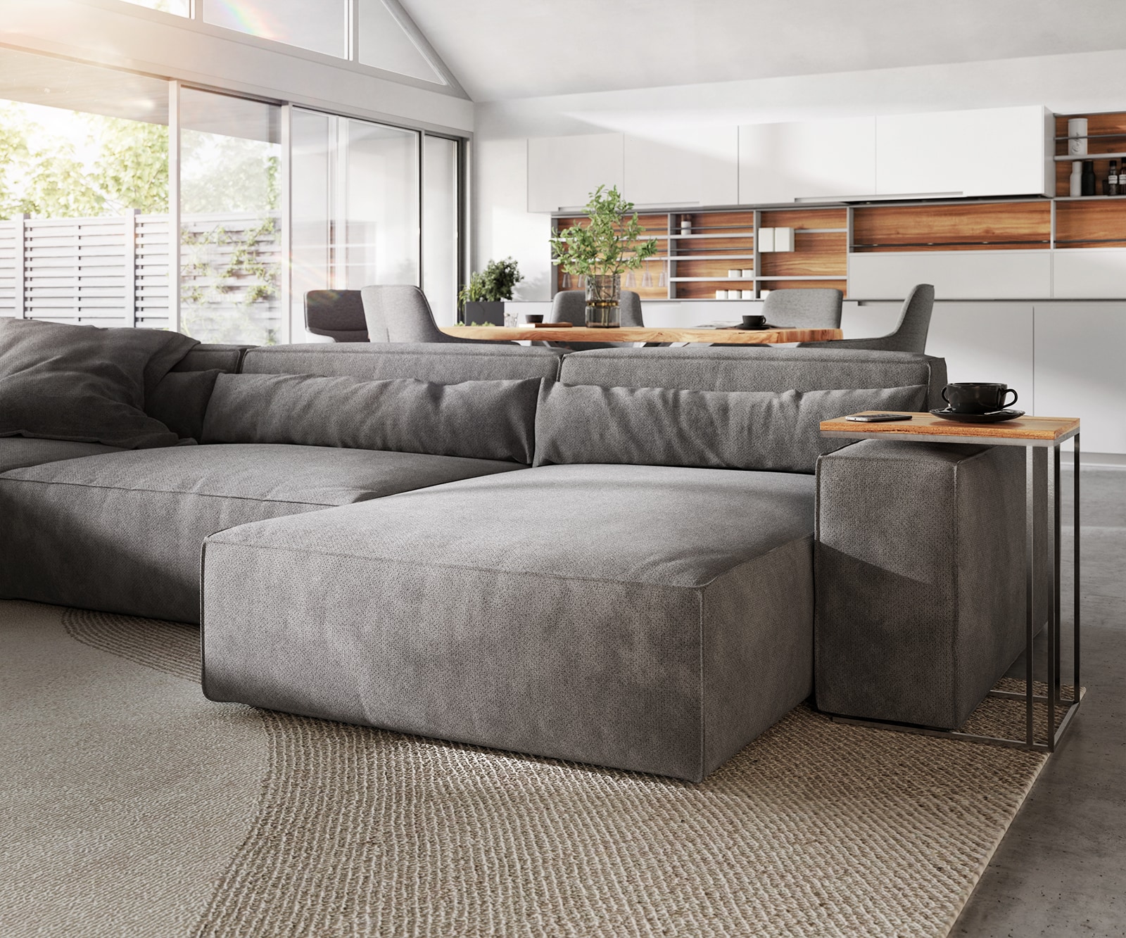 Wohnlandschaft Sirpio XL 360x260 cm Mikrofaser Taupe Recamiere variabel 5 Wohnlandschaft Sirpio XL 360x260 cm Mikrofaser Taupe Recamiere variabel 5