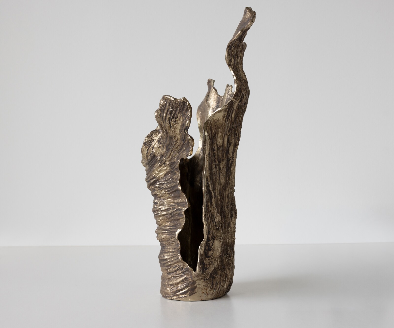 Vase Corallo B43 x T24 x H61 cm Aluminium Oro Antico Handgemacht 4