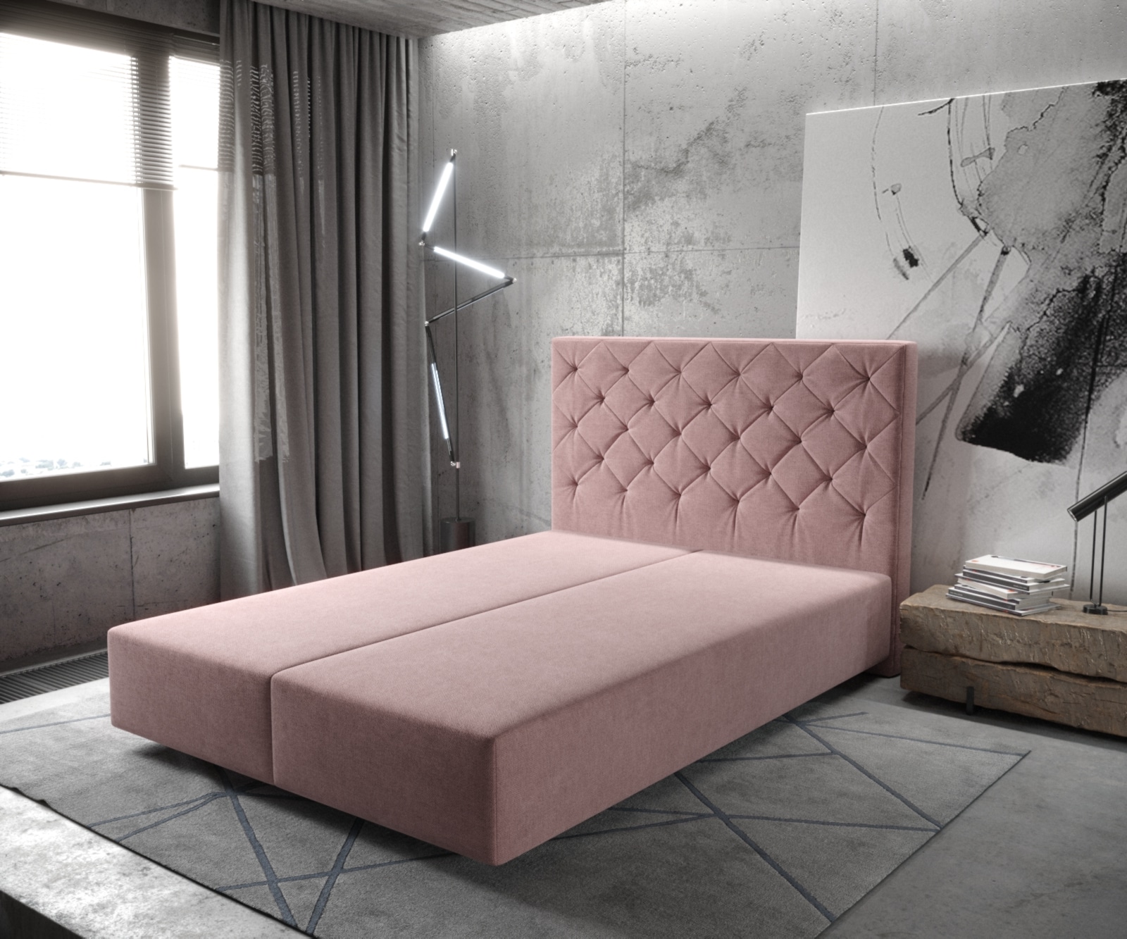 Boxspringgestell Dream-Great 140x200 cm Mikrofaser Rosé Boxspringgestell Dream-Great 140x200 cm Mikrofaser Rosé