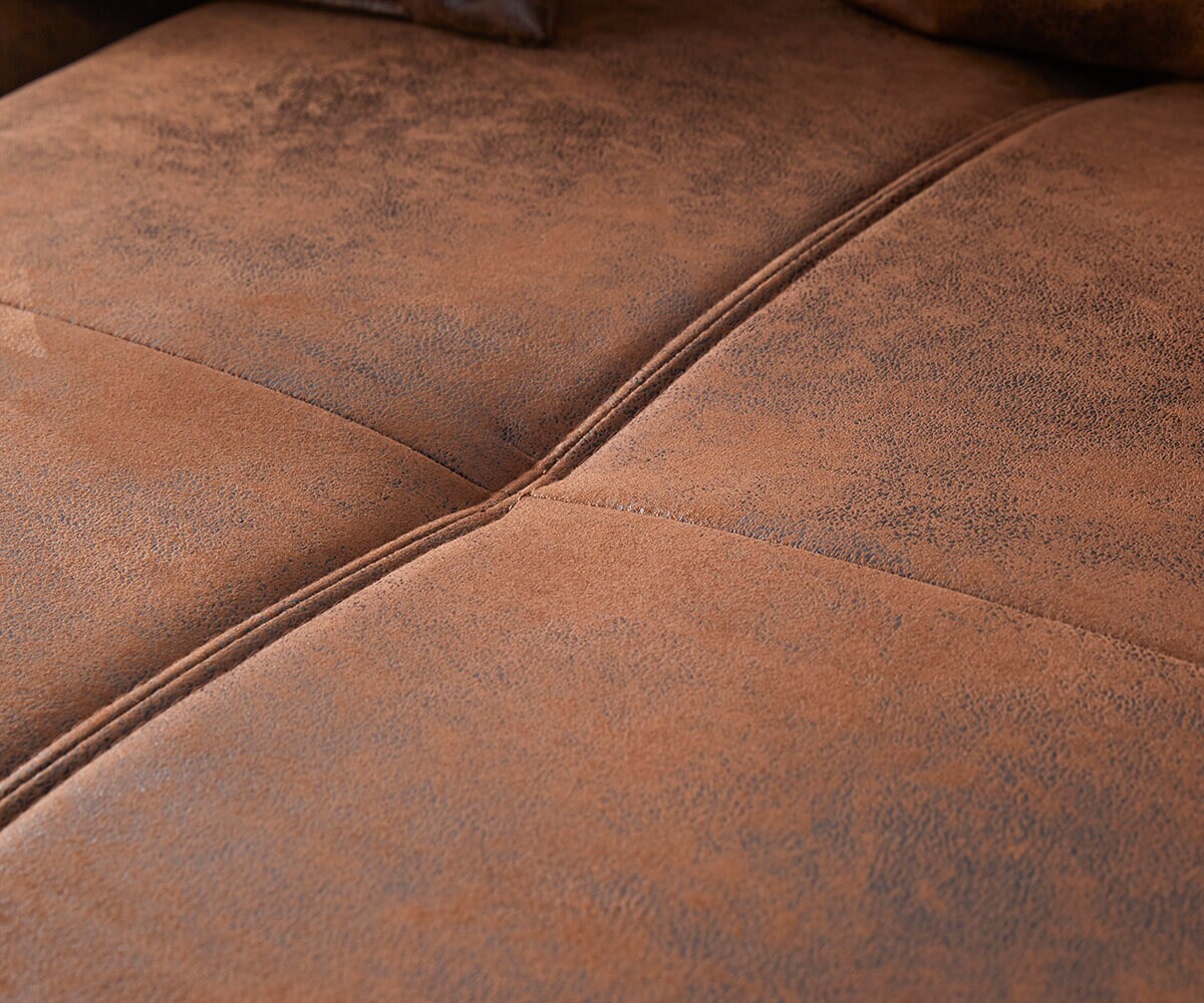 Eckcouch Violetta 300 x 220 cm Lederimitat   Braun Recamiere variabel 4