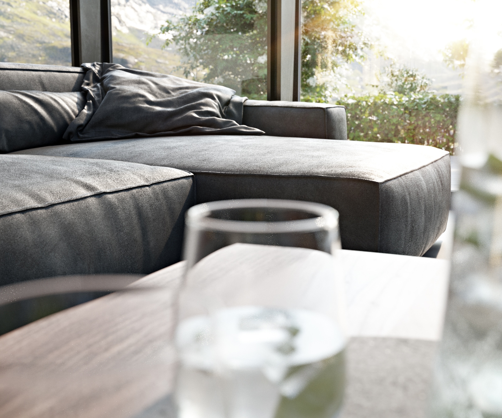 Ecksofa Sirpio XL 370x170 cm Lederimitat Vintage Anthrazit 3 Ecksofa Sirpio XL 370x170 cm Lederimitat Vintage Anthrazit 3