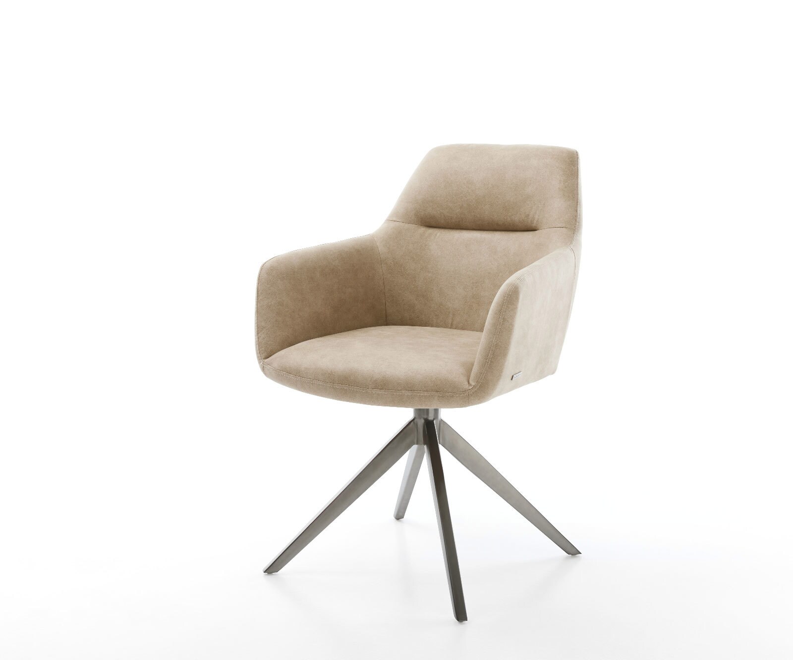 Drehstuhl Pejo-Flex Mikrofaser Beige Vintage Kreuzgestell breit Graphit 360 günstig online kaufen