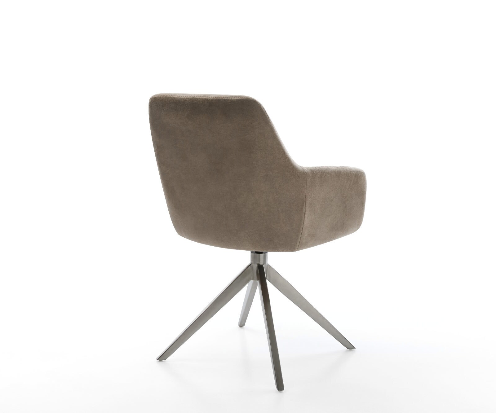Drehstuhl Pejo-Flex Mikrofaser Taupe Vintage Kreuzgestell breit Graphit 360° drehbar Wippfunktion Taschenfederkern 5