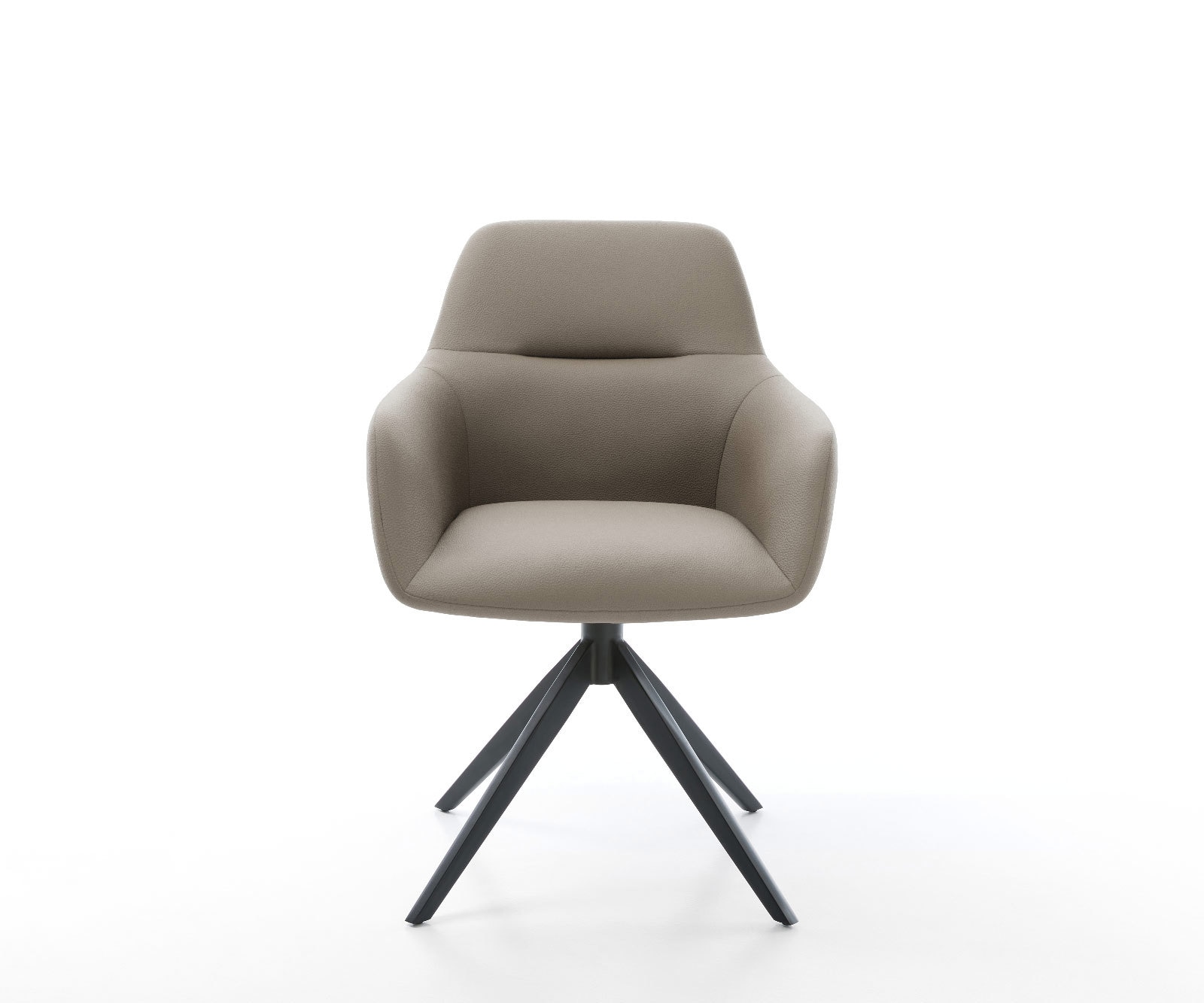 Drehstuhl Pejo-Flex Echt-Leder Schlamm Kreuzgestell breit Schwarz 360° drehbar Wippfunktion Taschenfederkern 2