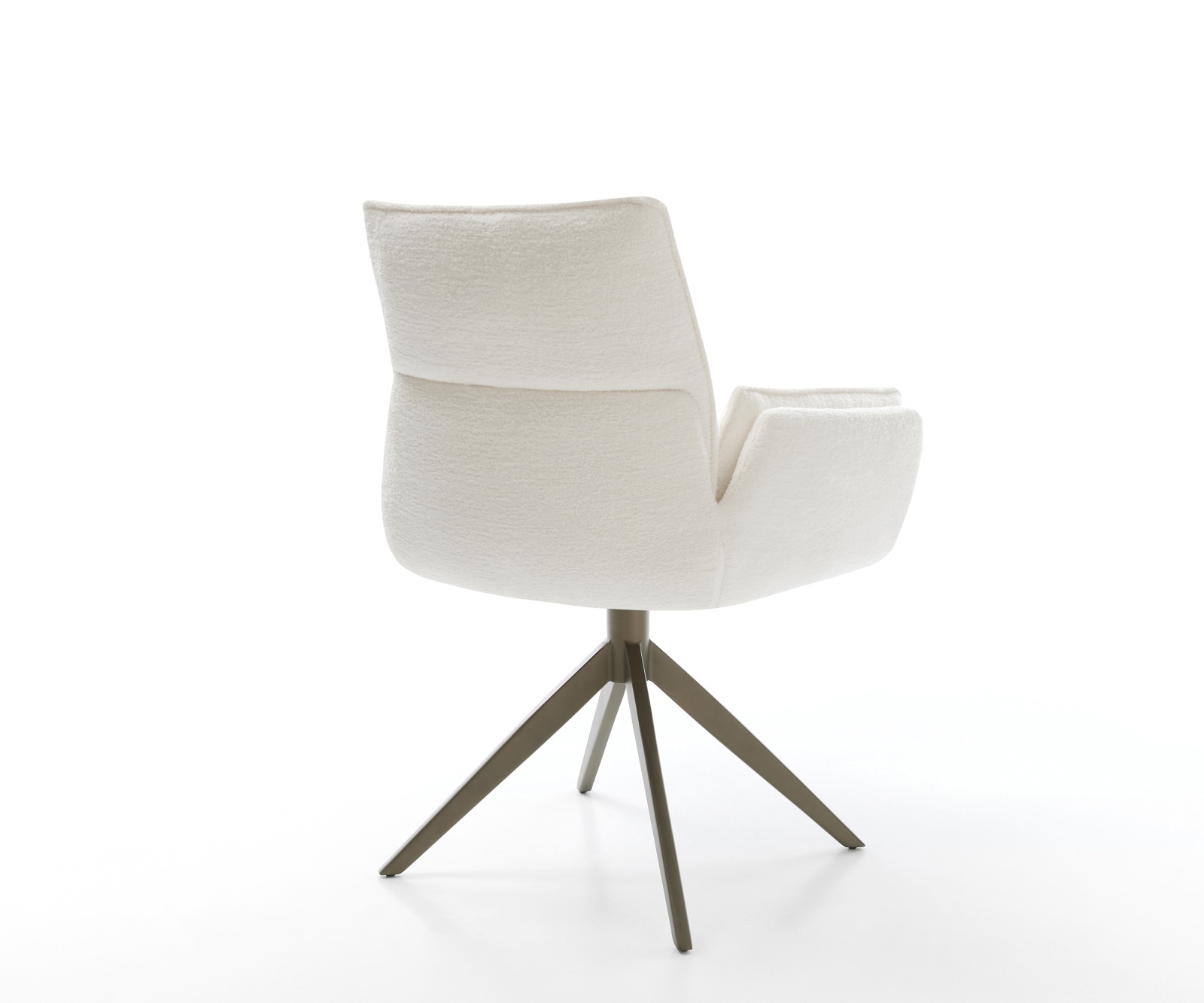 Drehstuhl Nela-Flex Bouclé Soft Beige Kreuzgestell breit Effektfinish Titan 360° drehbar Wippfunktion 5
