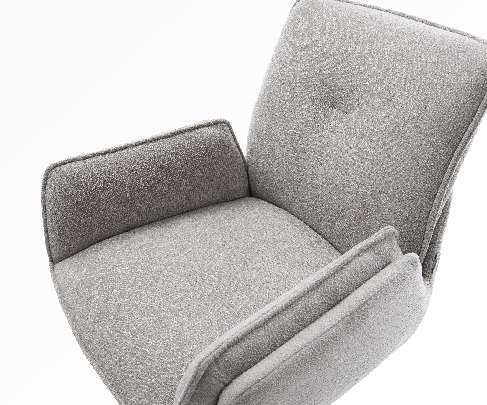 Barstuhl Nela-Flex Strukturstoff Soft Grau Kufengestell Edelstahl Silberfarben 4