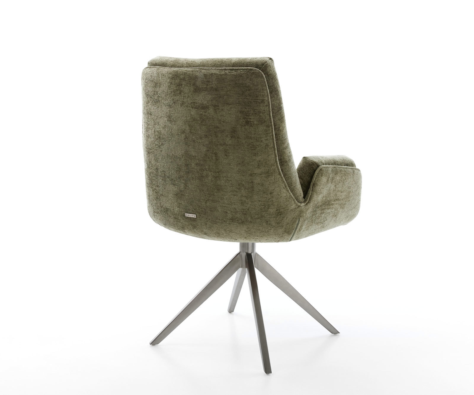 Drehstuhl Clea-Flex Chenille Olive Kreuzgestell breit Graphit 360° drehbar Wippfunktion 4