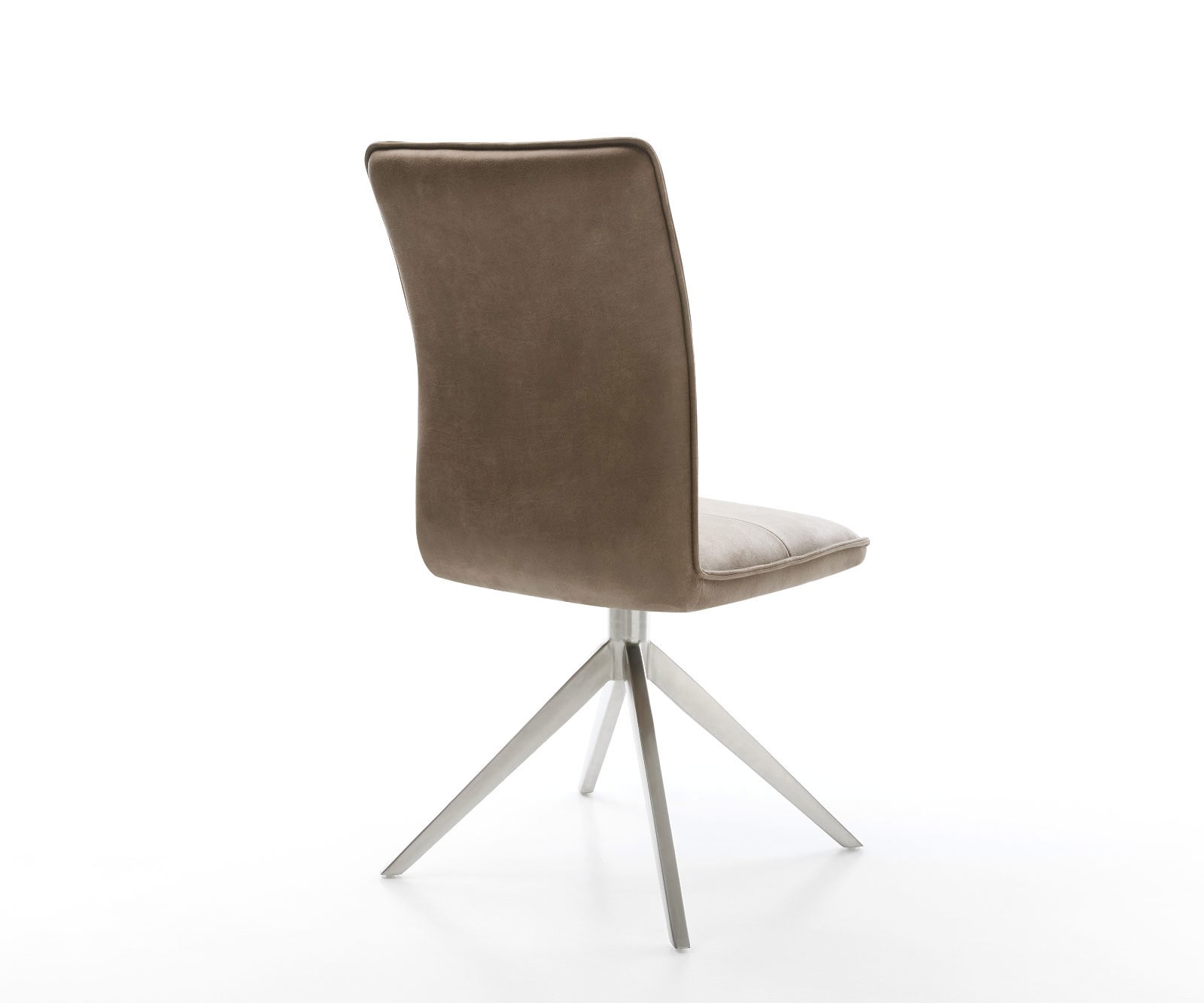 Drehstuhl Maddy-Flex Mikrofaser Taupe Vintage Kreuzgestell breit Edelstahl 360° drehbar Wippfunktion 4