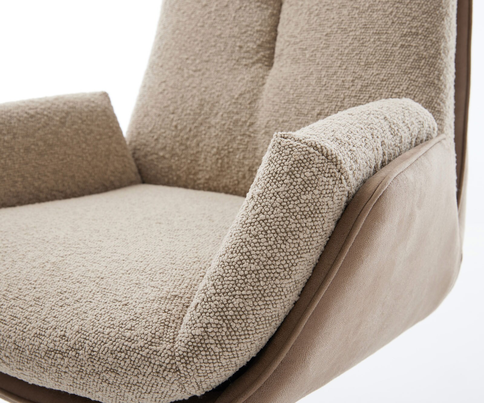 Drehstuhl Clea-Flex Materialmix Schlamm Holzgestell kantig Natur 180° drehbar 4