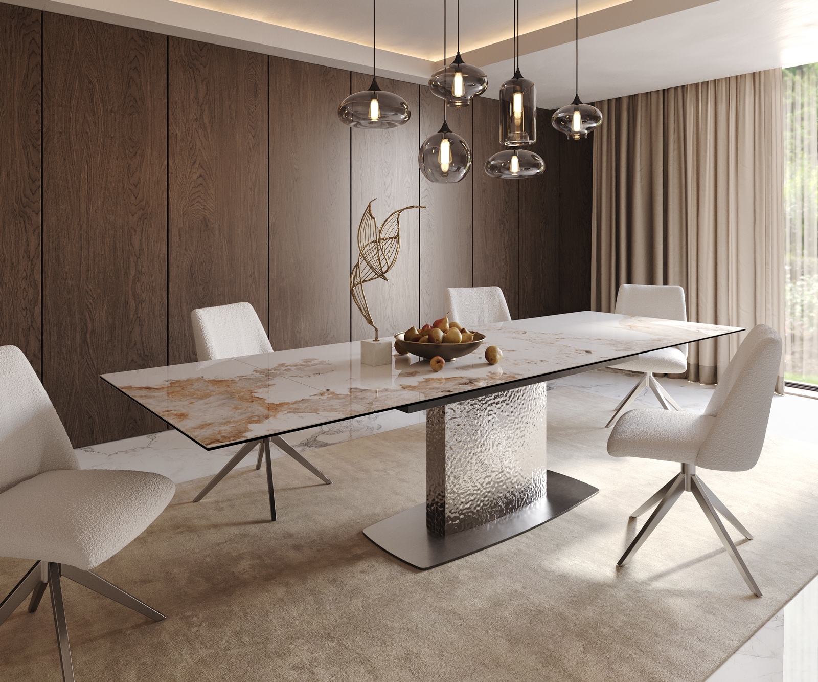 Tischgestell Wave Edelstahl gebürstet für Tischplatten ab 200 cm 3 Tischgestell Wave Edelstahl gebürstet für Tischplatten ab 200 cm 3